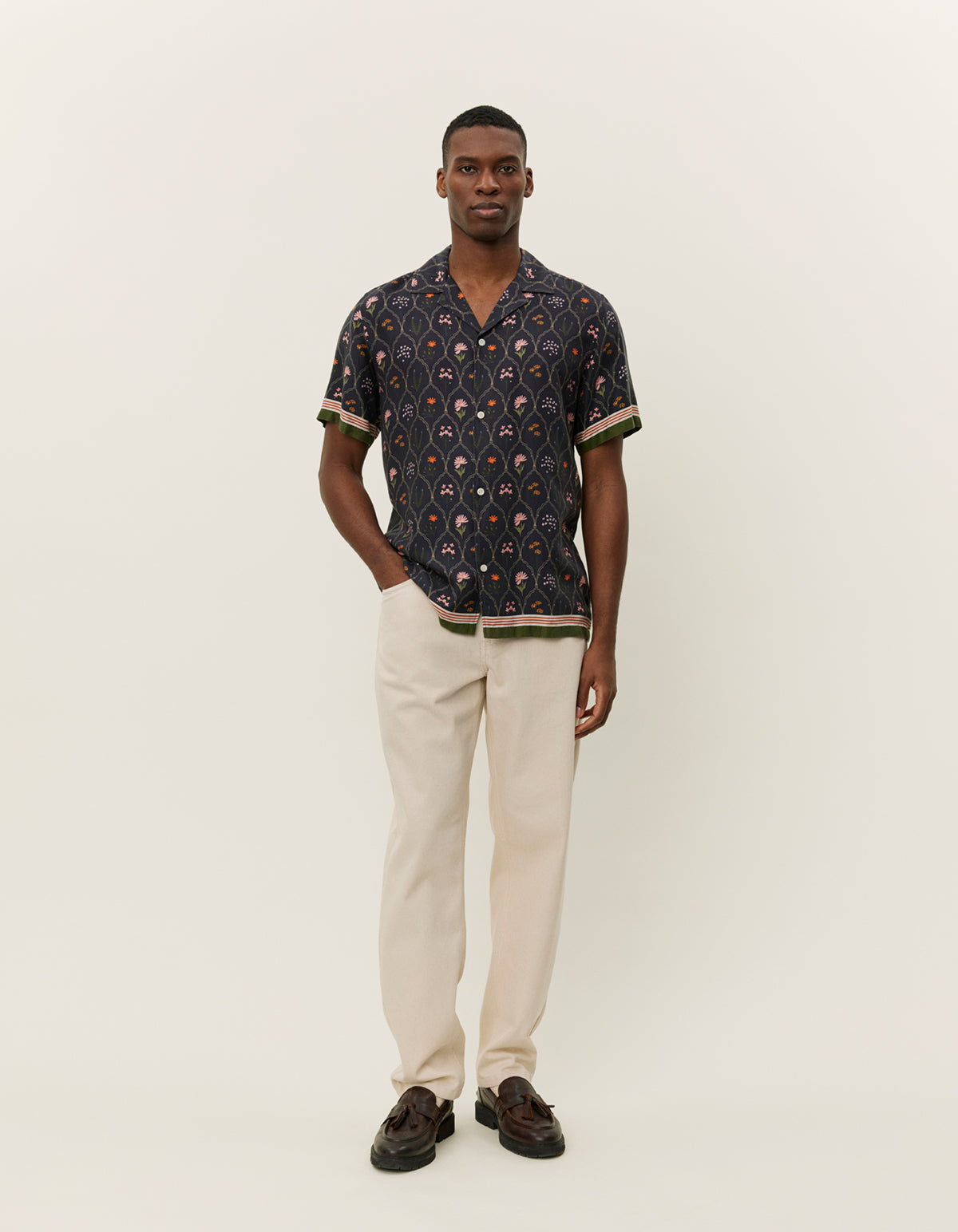 Lukas AOP Wild Flowers SS Shirt Dark Navy