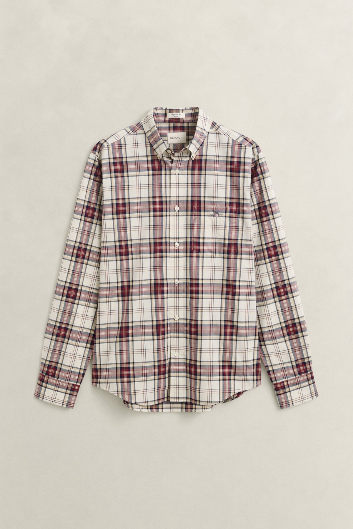 Reg Poplin Check Shirt Deep Grape Wine