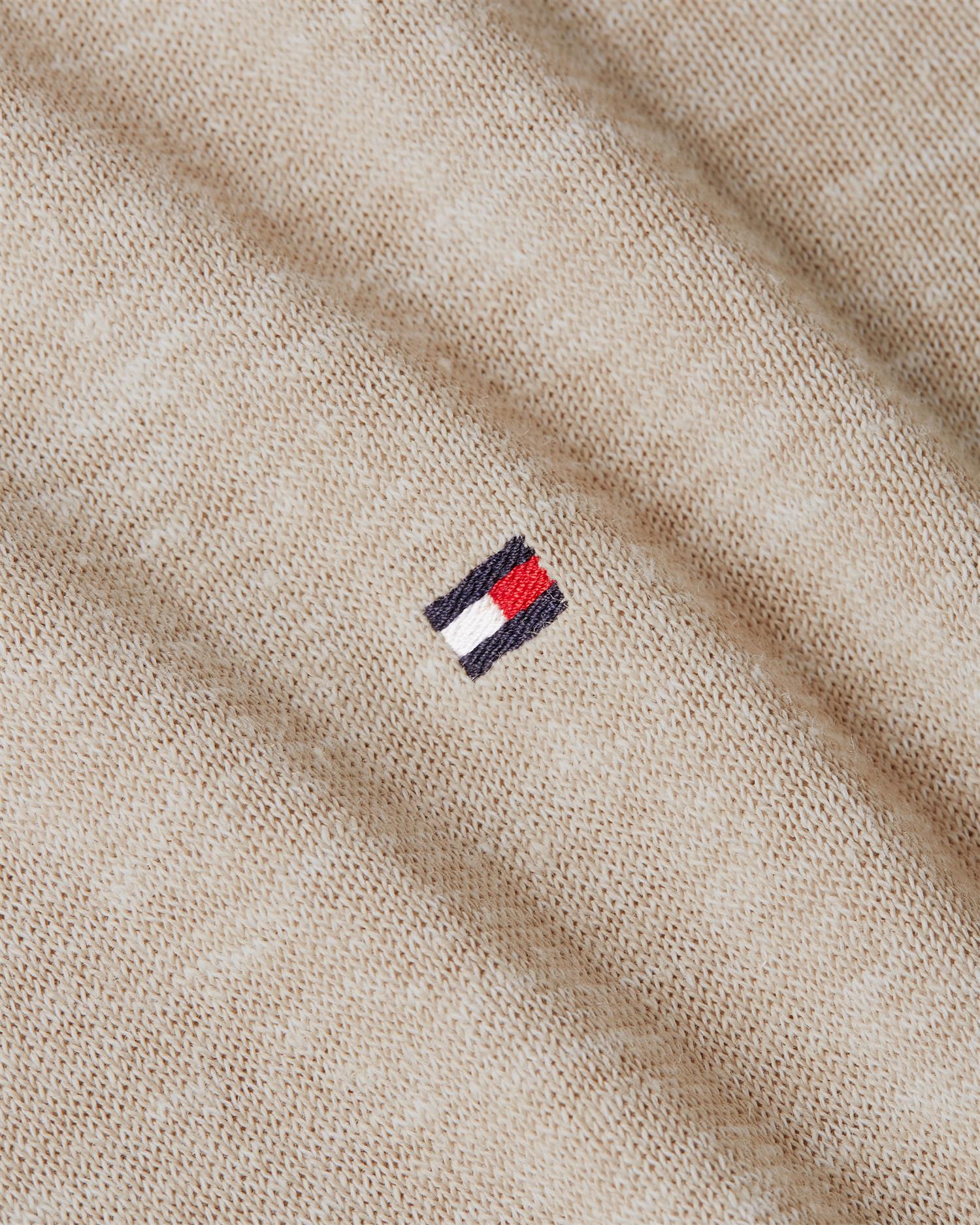 COTTON LINEN JONNY COLLAR POLO Sandalwood / Ivory Petal Mouline