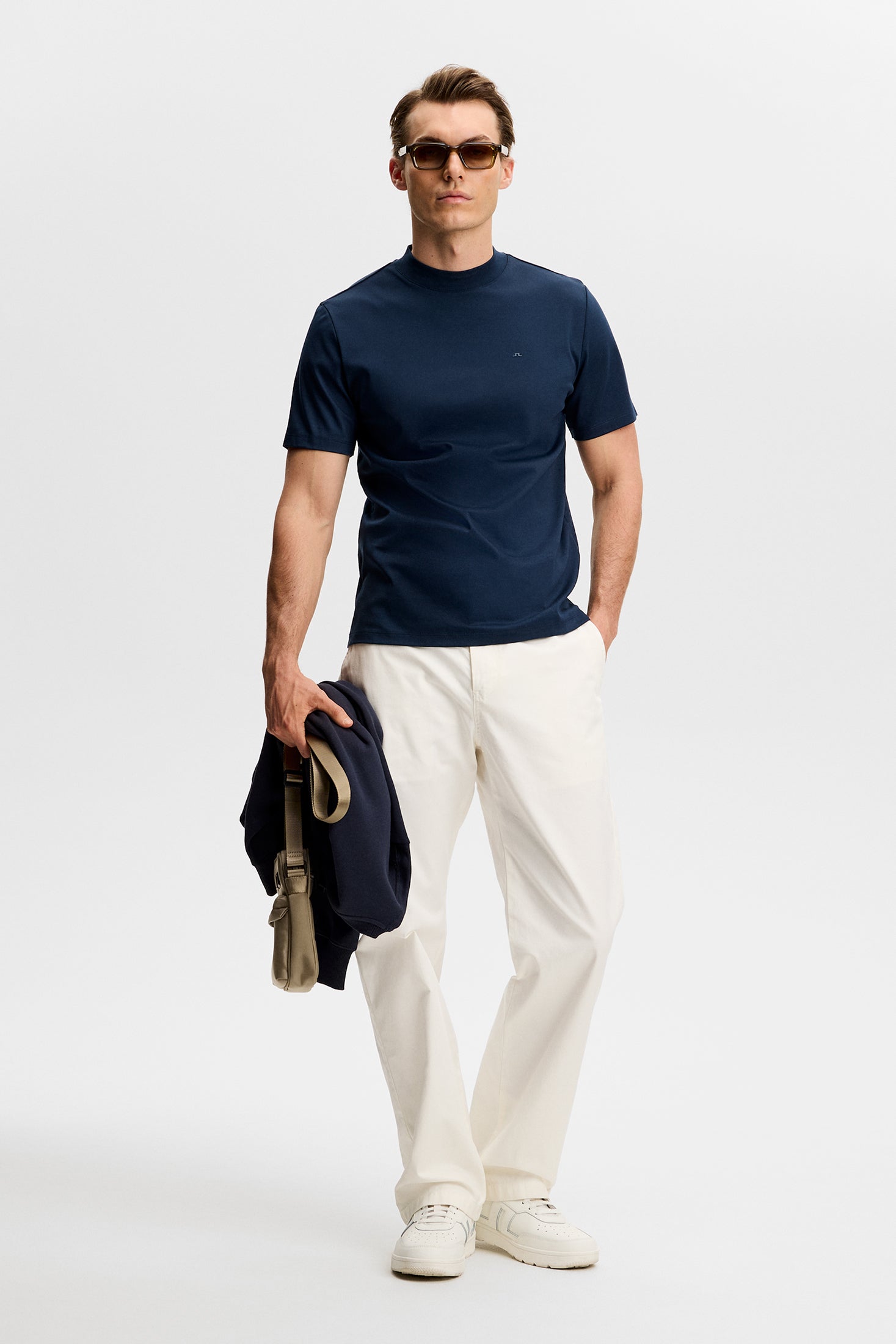 Ace Mock Neck T-shirt Dark Navy