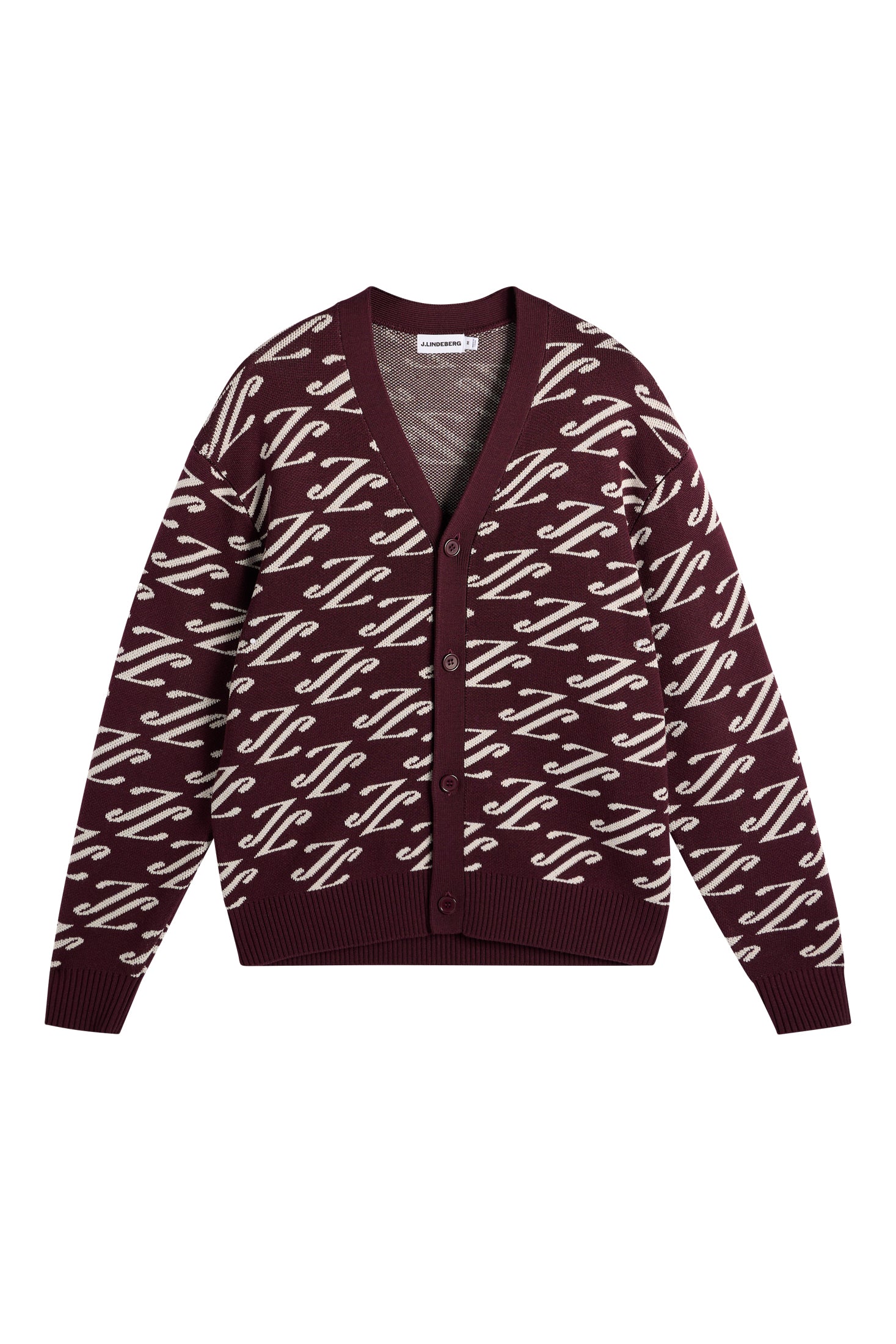 Denny Jacquard Cardigan Burgunder