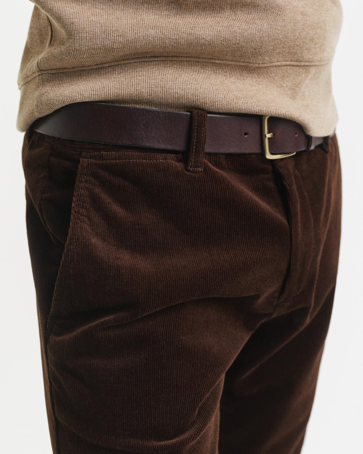 Slim Cord Chinos Rich Brown