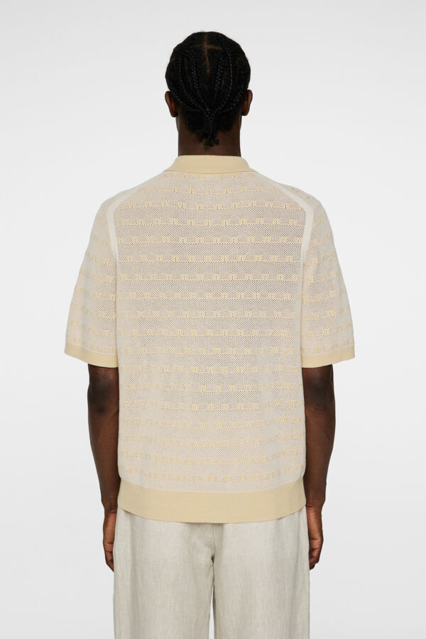 Rolando Logo Jacquard Polo Moonbeam