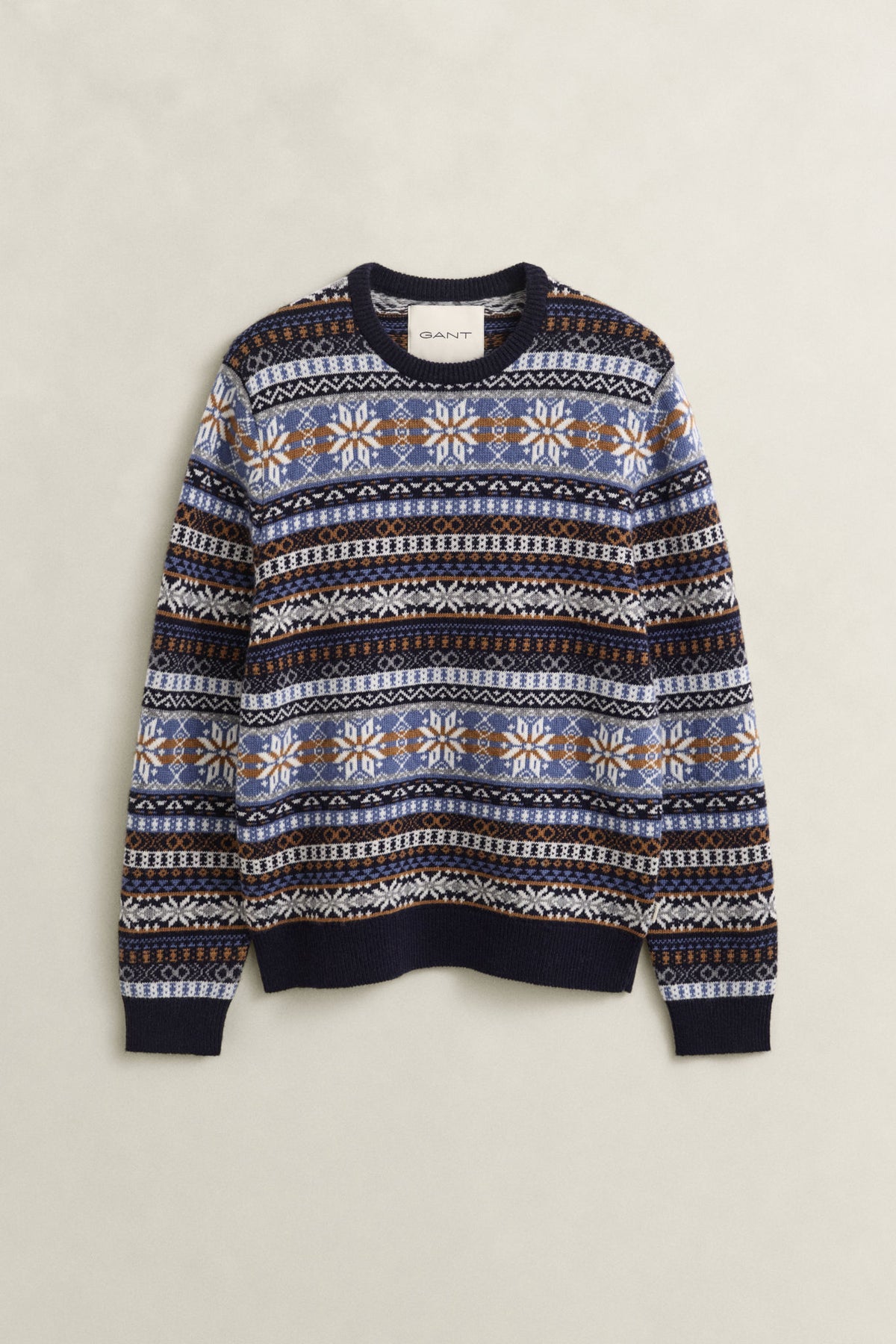 Fair Isle C-Neck Evening Blue
