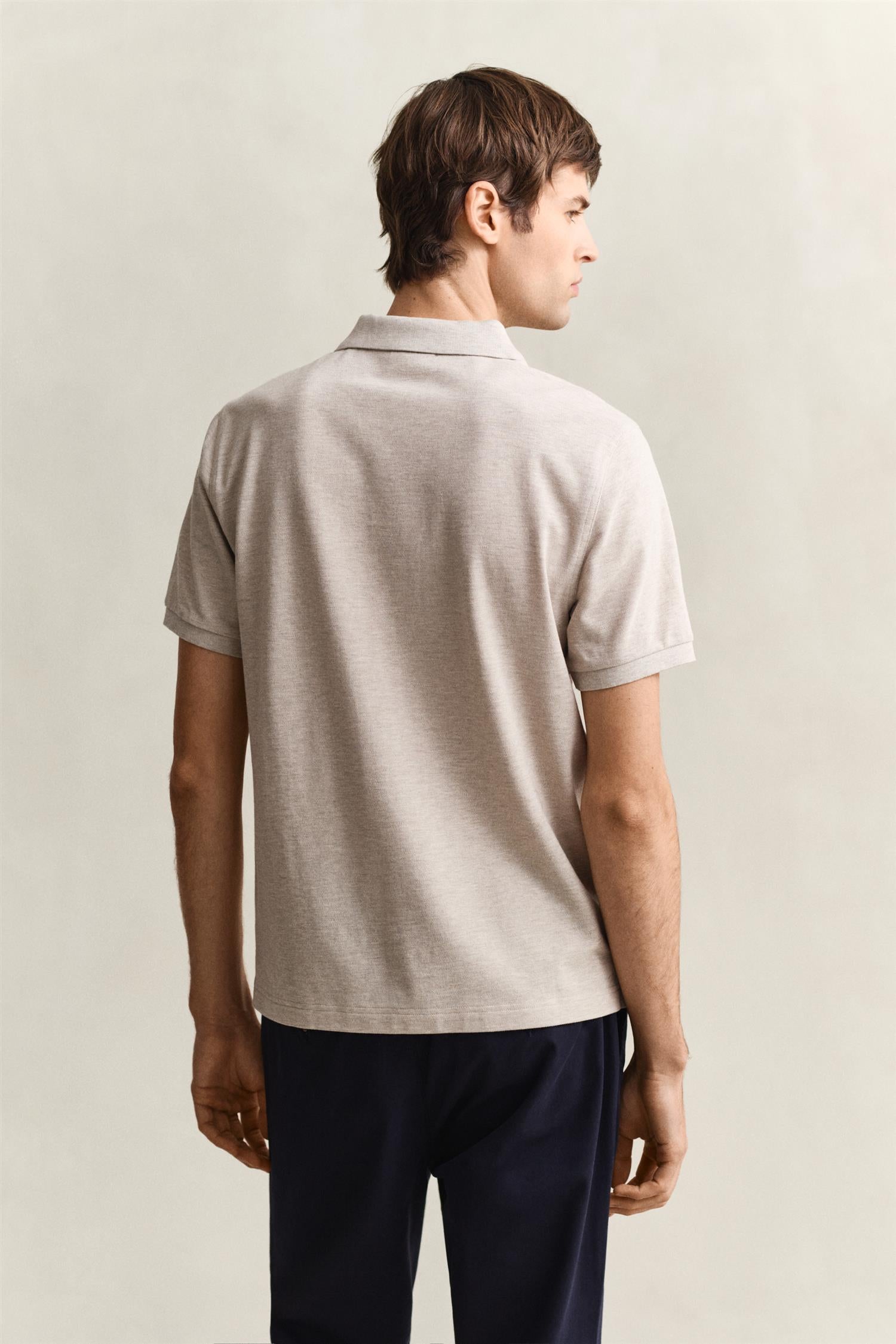 Reg Shield Ss Pique Polo Oat Melange