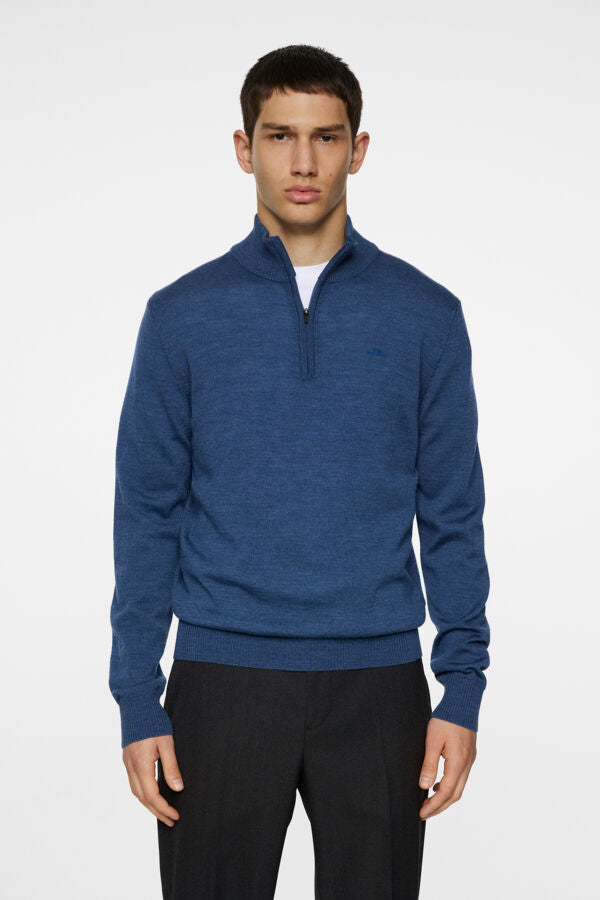 Kiyan Merino Quarter Zip Blå