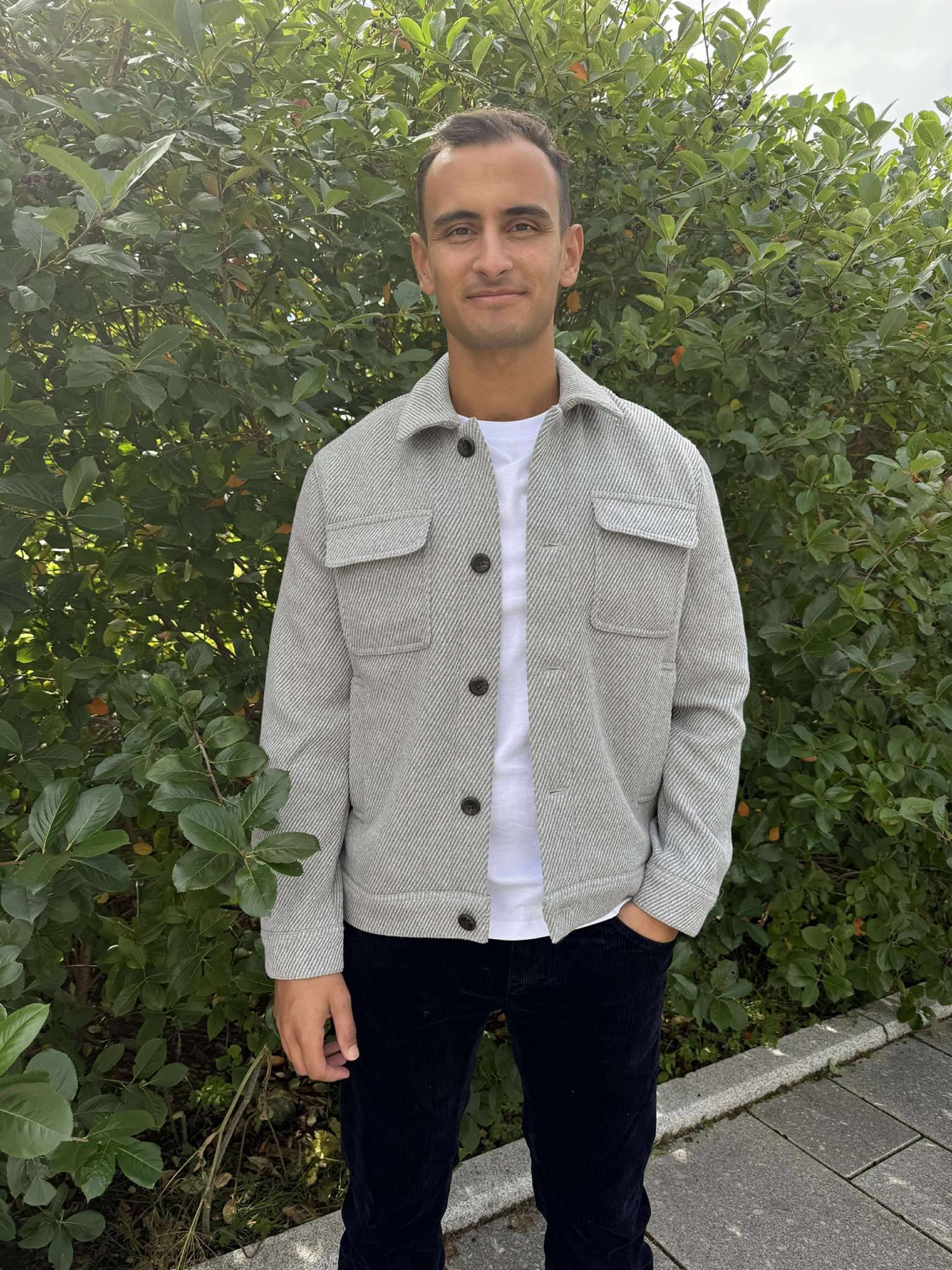 Nash Twill Wool Jacket Grey Melange