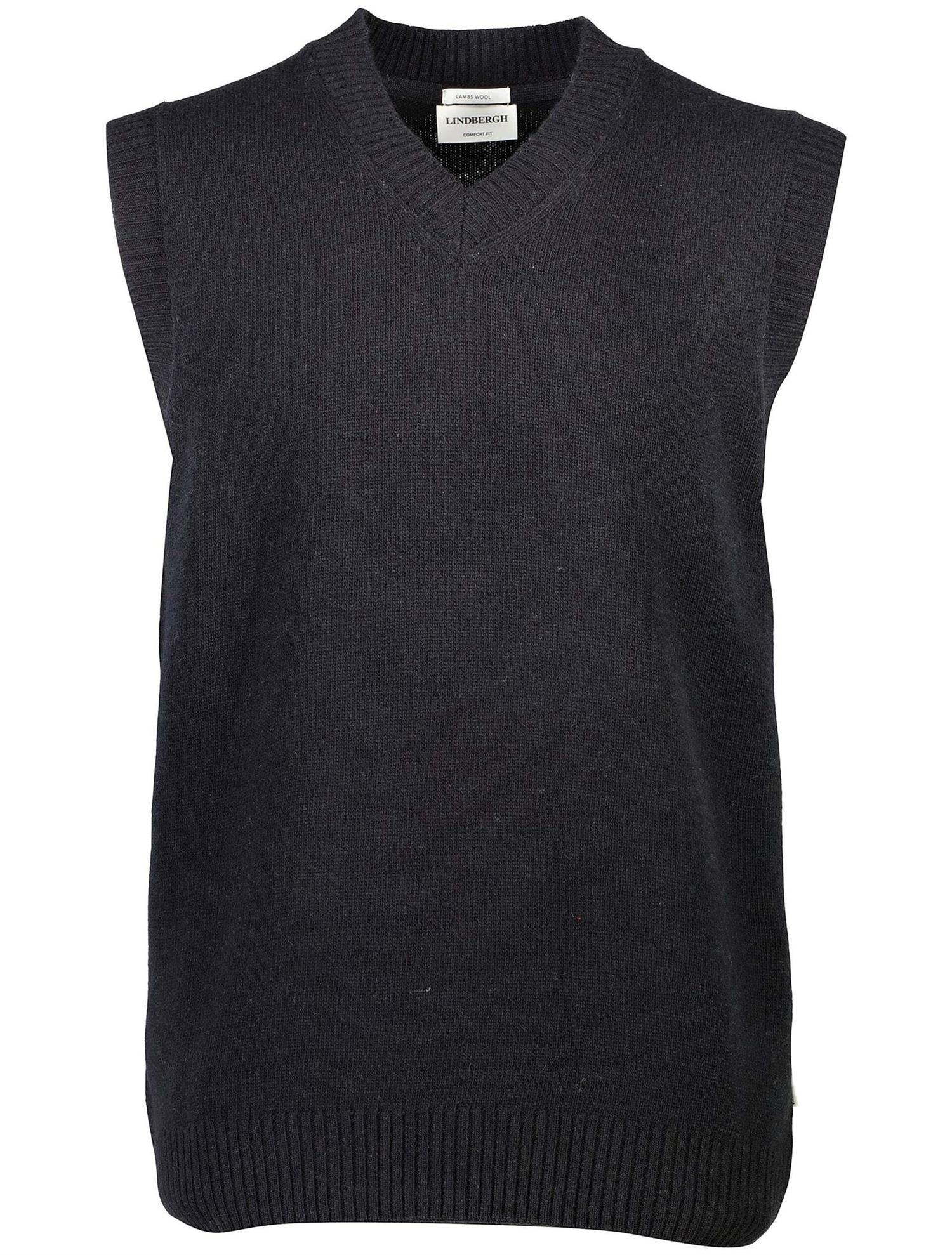 Lambswool v-neck slipover Black