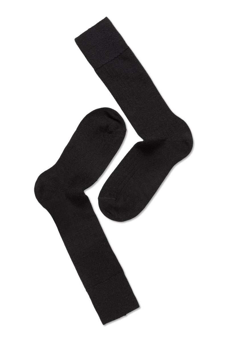 2pk Calle Premium Mercerized Wool Rib Black
