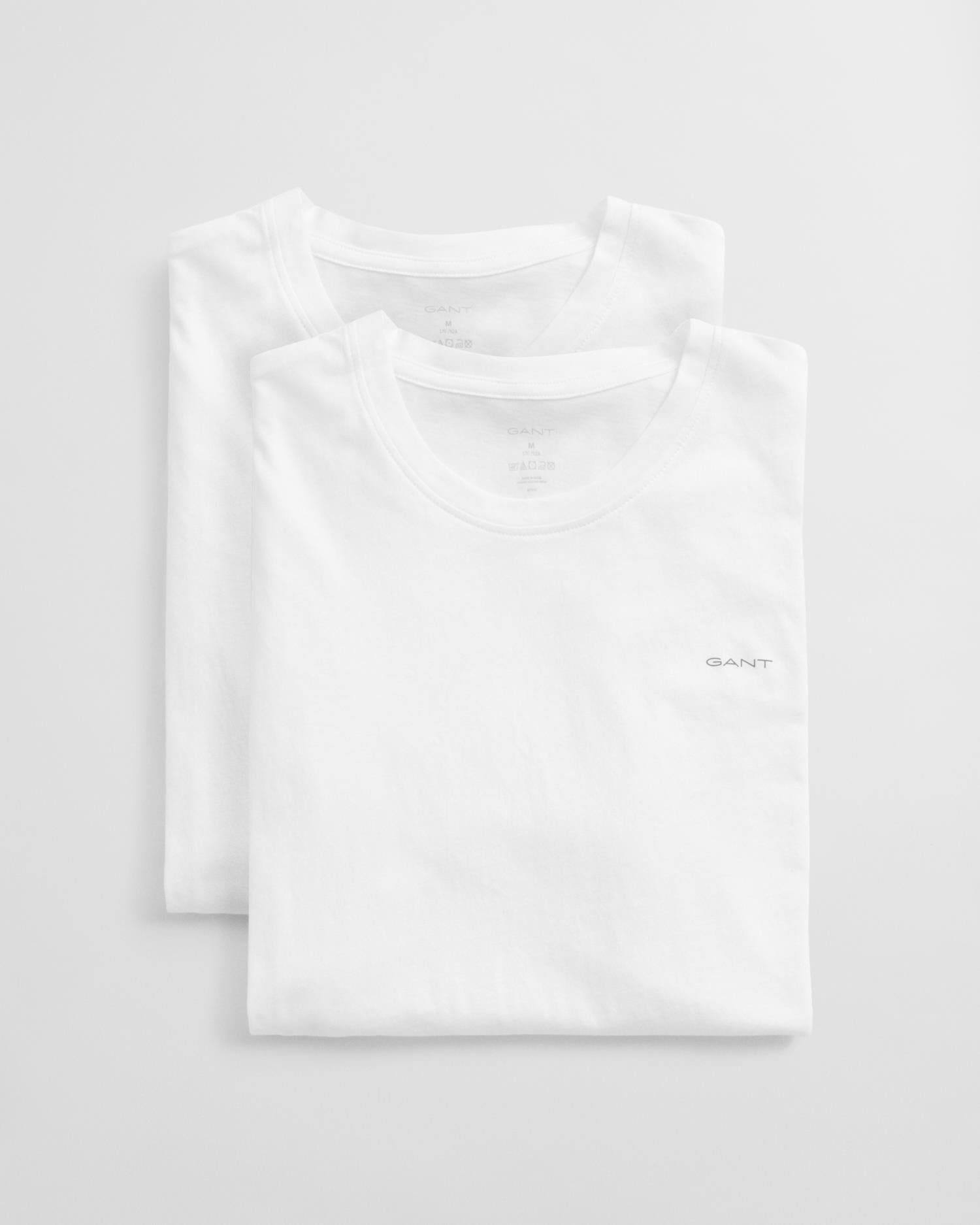 2-Pakk T-Skjorter Med Rund Hals White