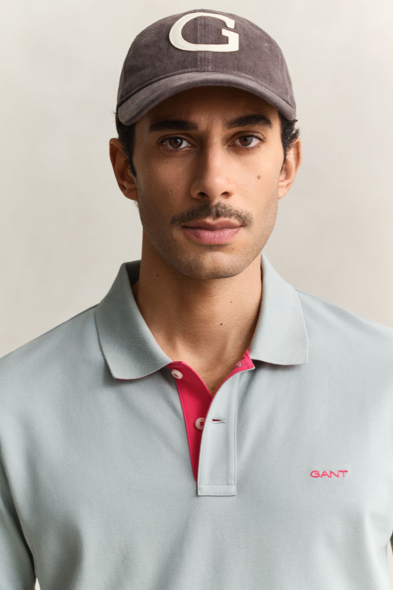 Contrast Polo Shirt Ceramic Grey