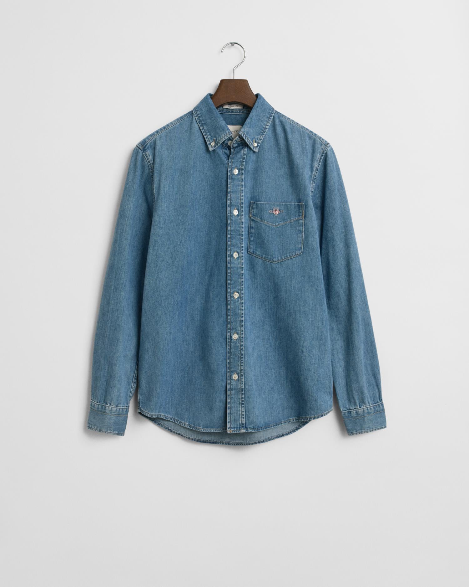 Reg Denim Shirt Semi Light Blue Worn In