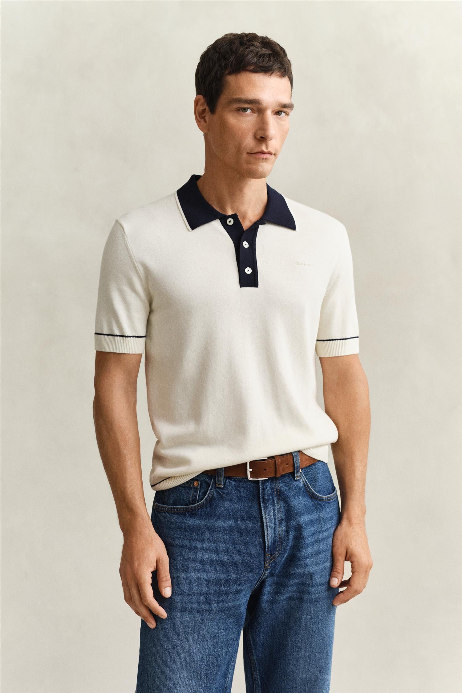 Cotton Modal Polo Cream