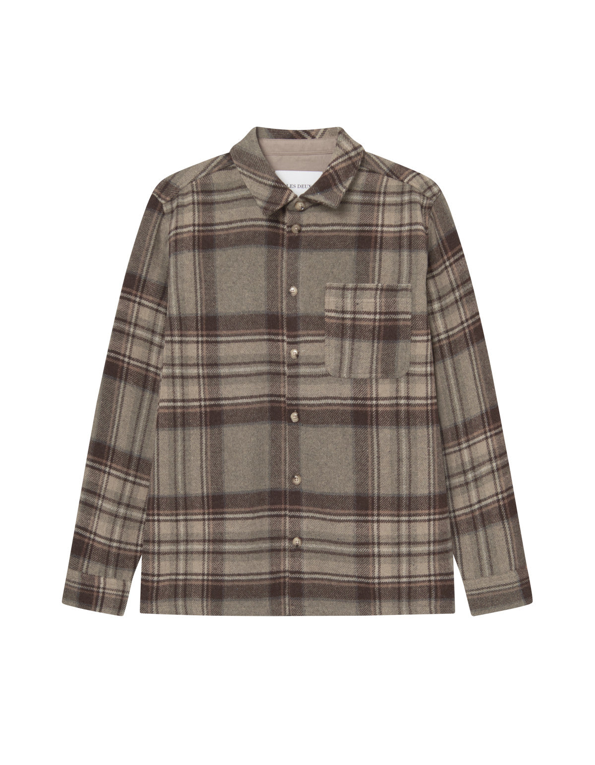 Kaleb Check Wool Overshirt Grey Melange