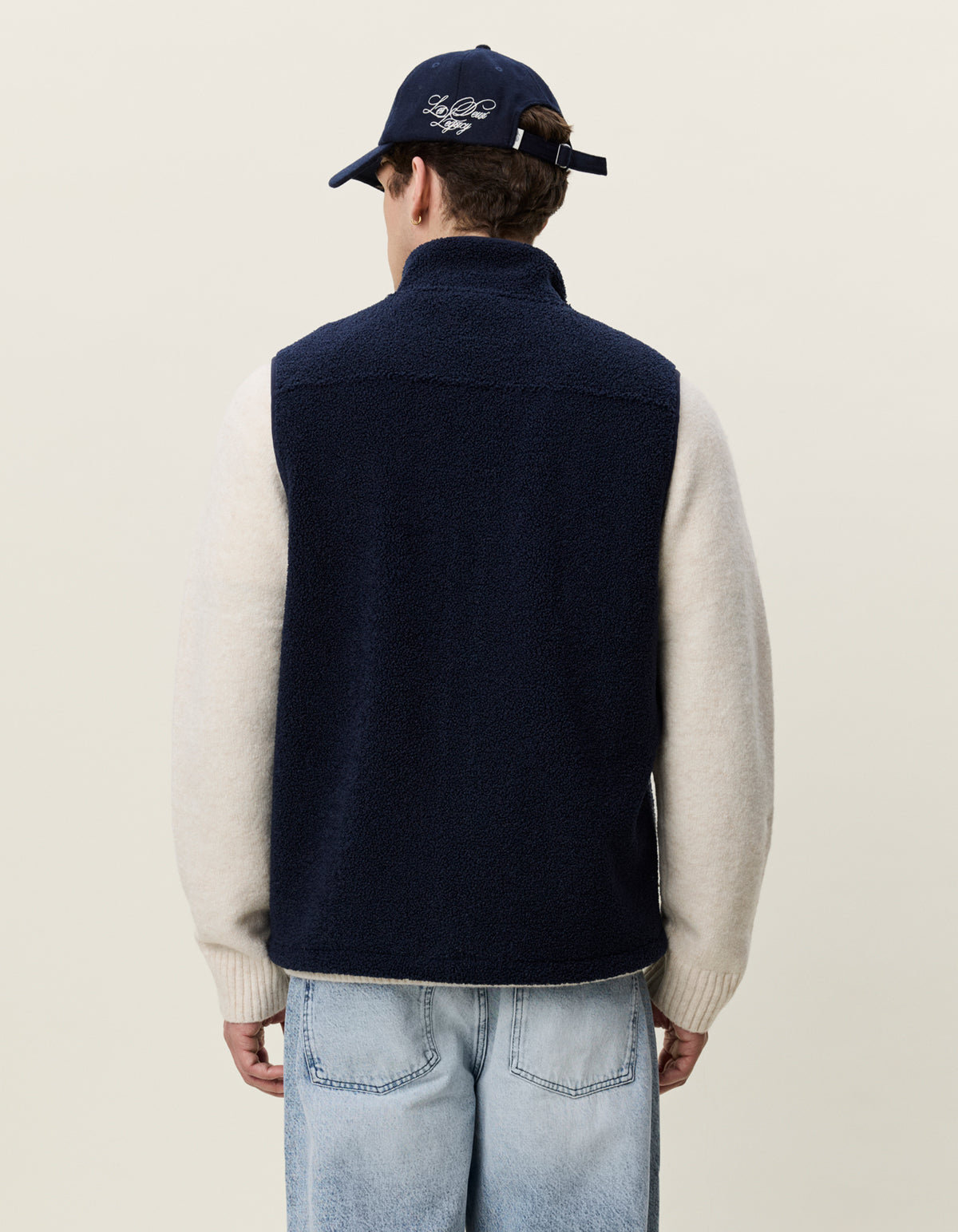 Patch Teddy Vest Dark Navy Blue