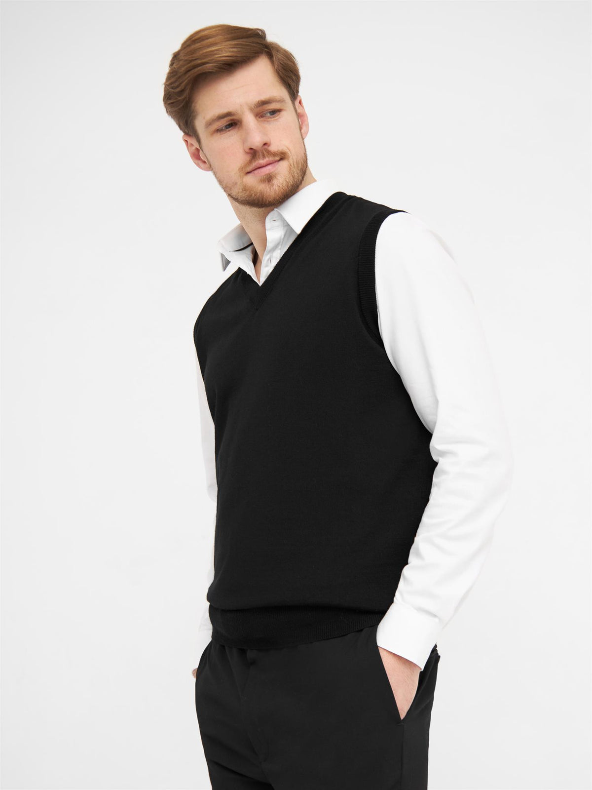 Milan Slipover V Neck Czarny