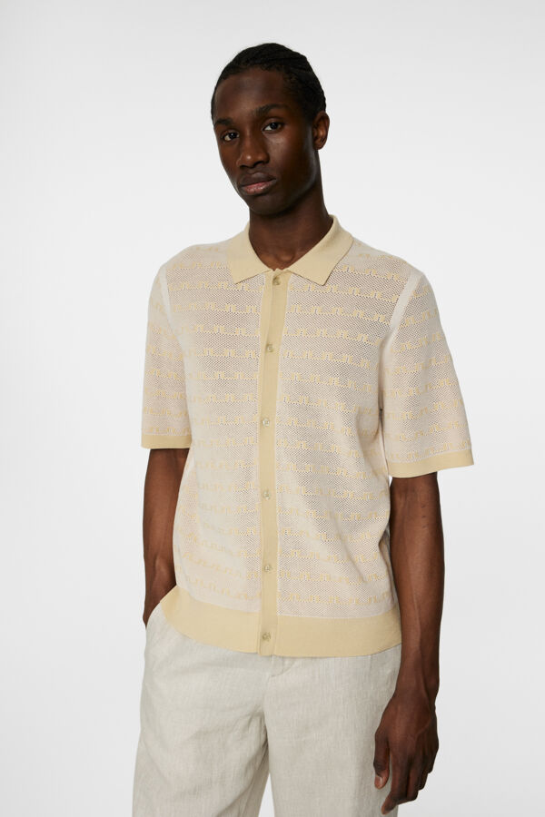 Rolando Logo Jacquard Polo Moonbeam