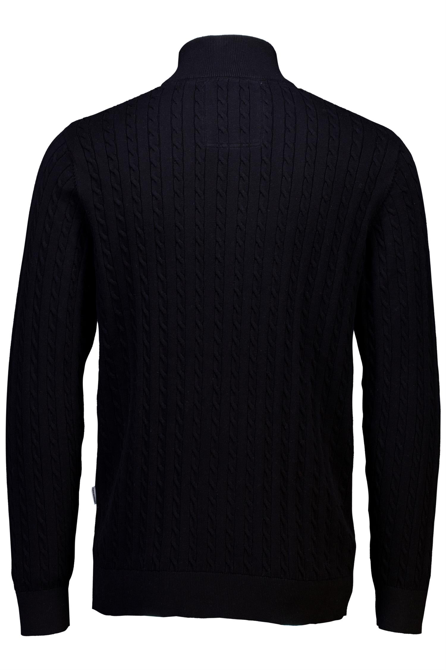 1/2 zip cable knit Black