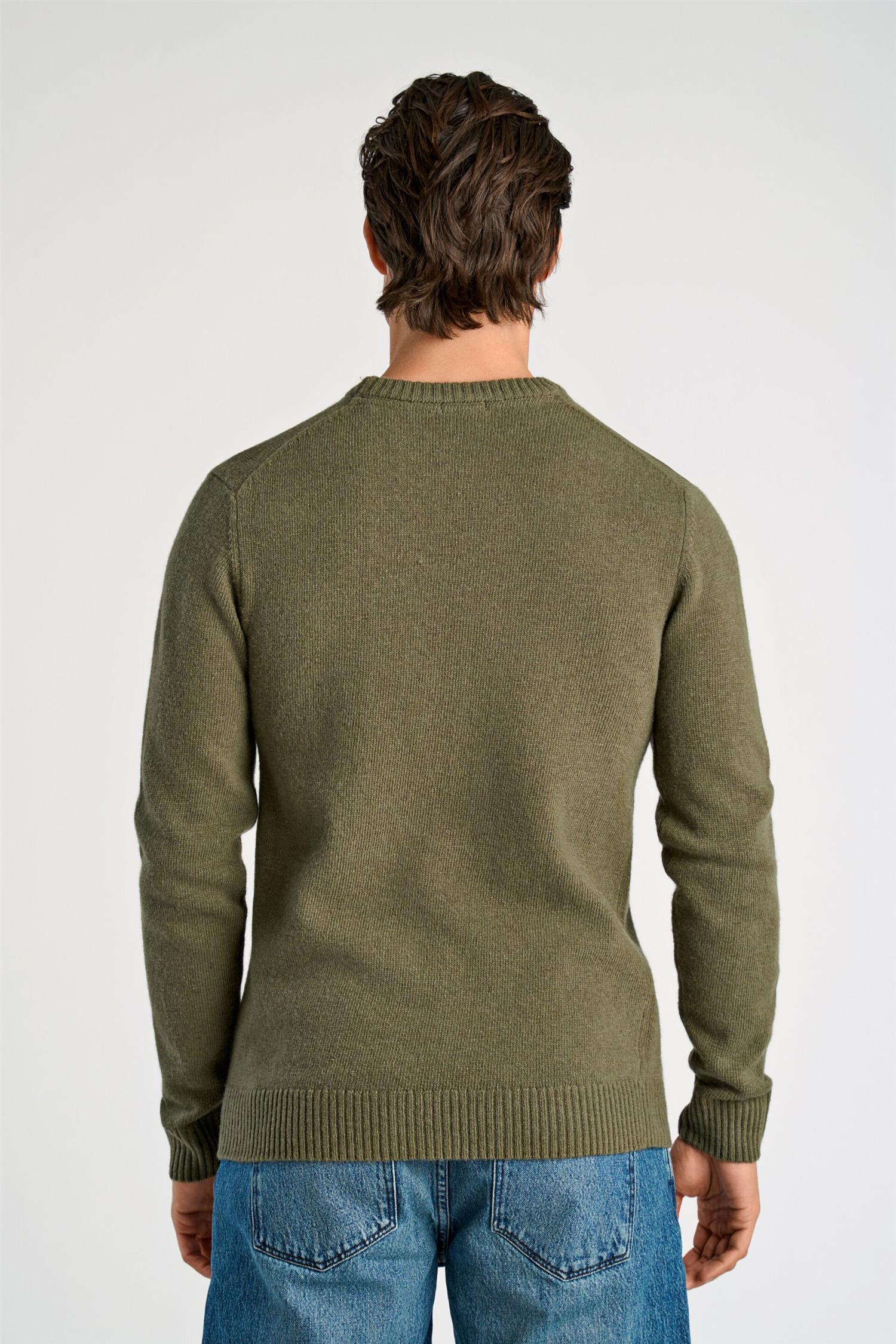 Lambswool o-neck knit Dusty Army
