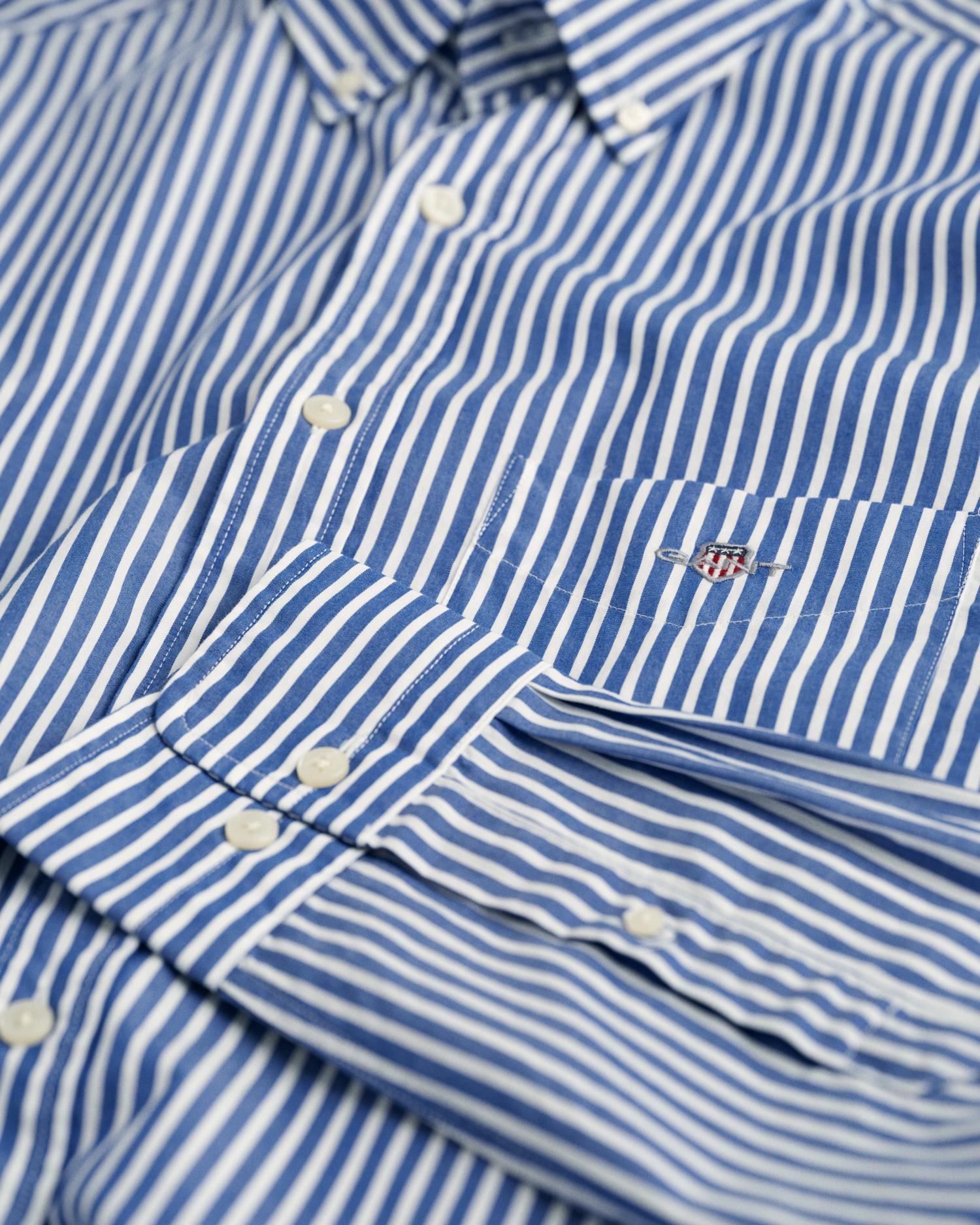 Reg Classic Poplin Stripe Shirt College Blue