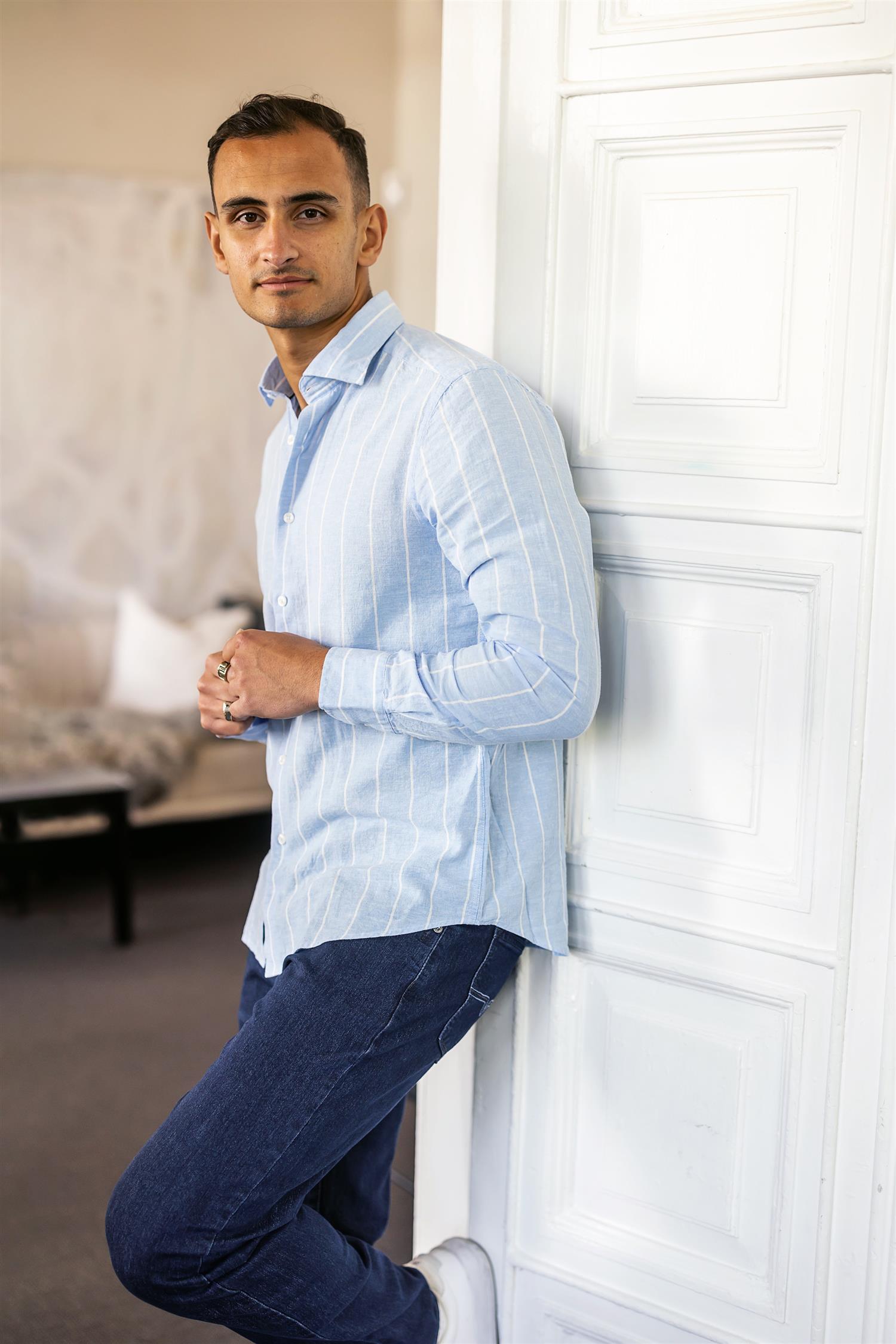 Melba Shirt LS Blue Stripe