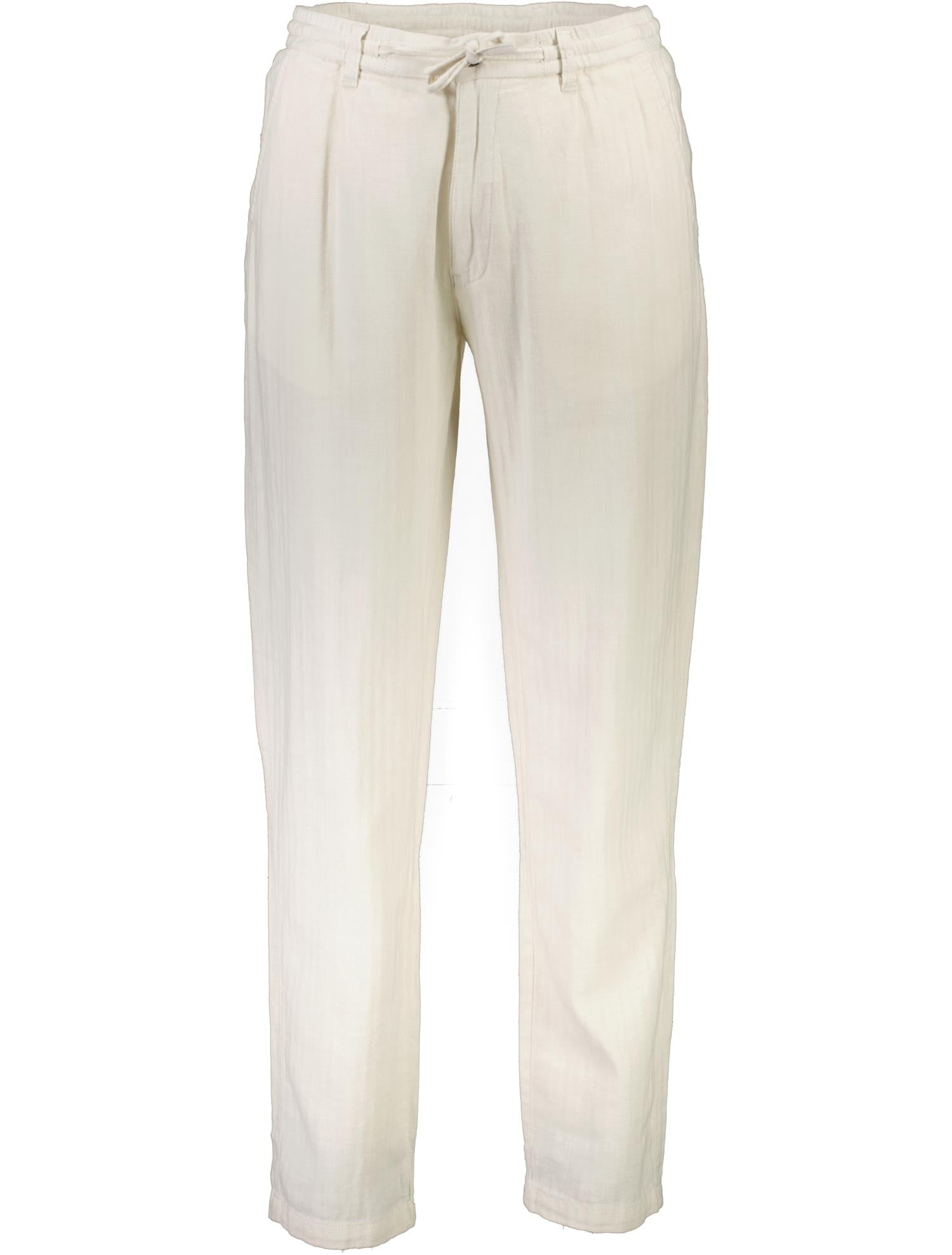 Linen blend herringbone pants Optical White