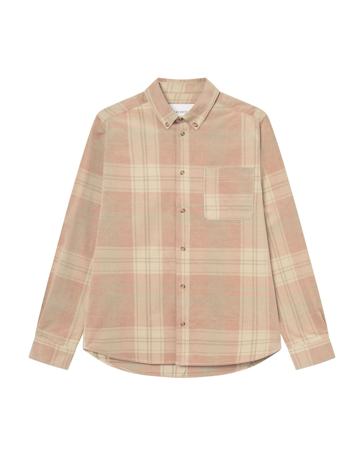 Kash Check Corduroy Shirt Dark Clay Orange
