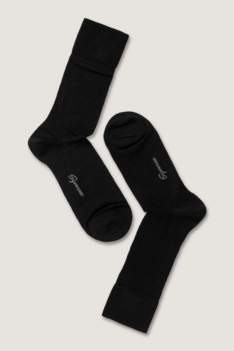 Fine Wool Crew Sock Black