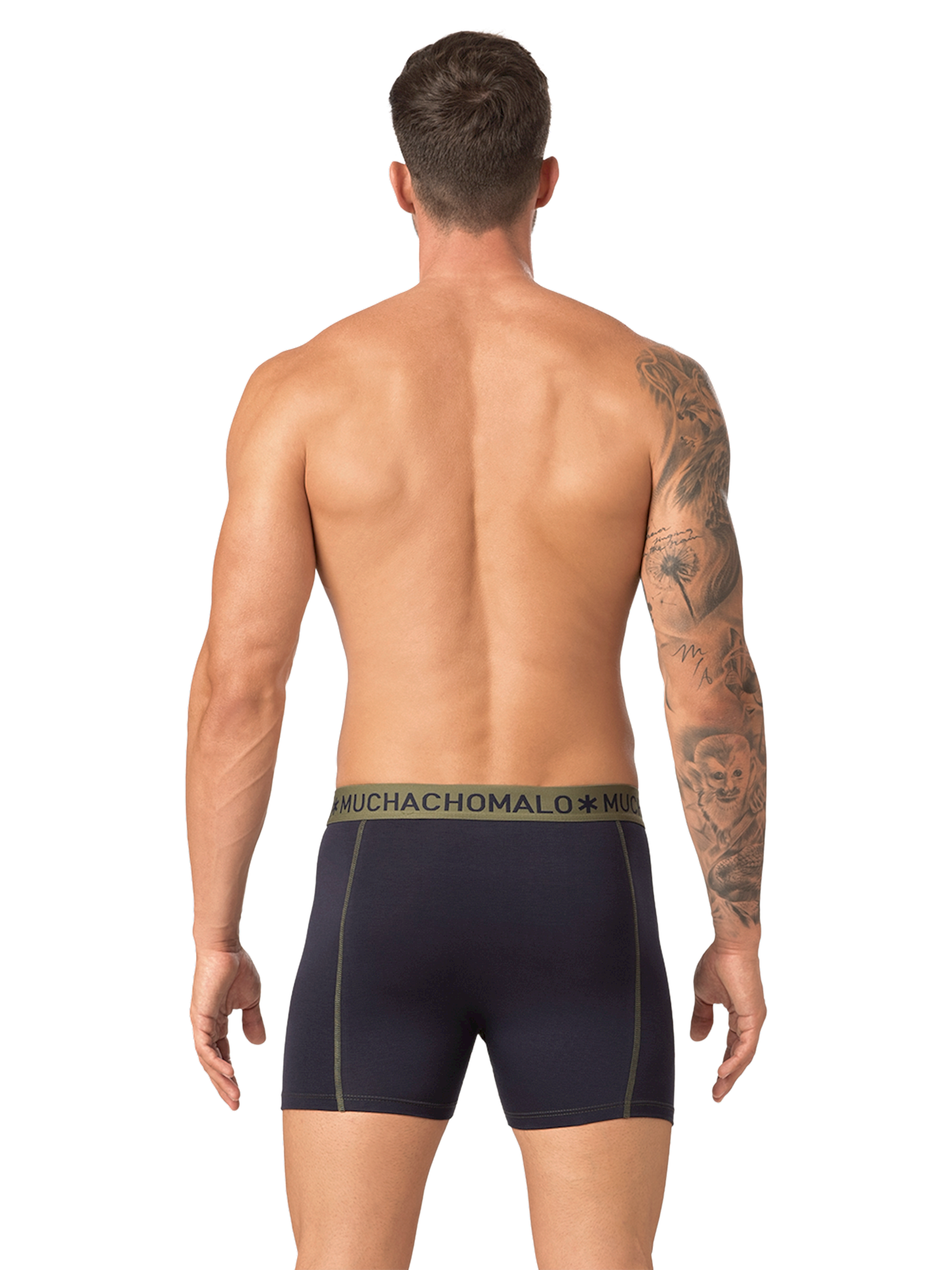 1010 2pk Solid Boxer 163 Navy Green/Deep Blue