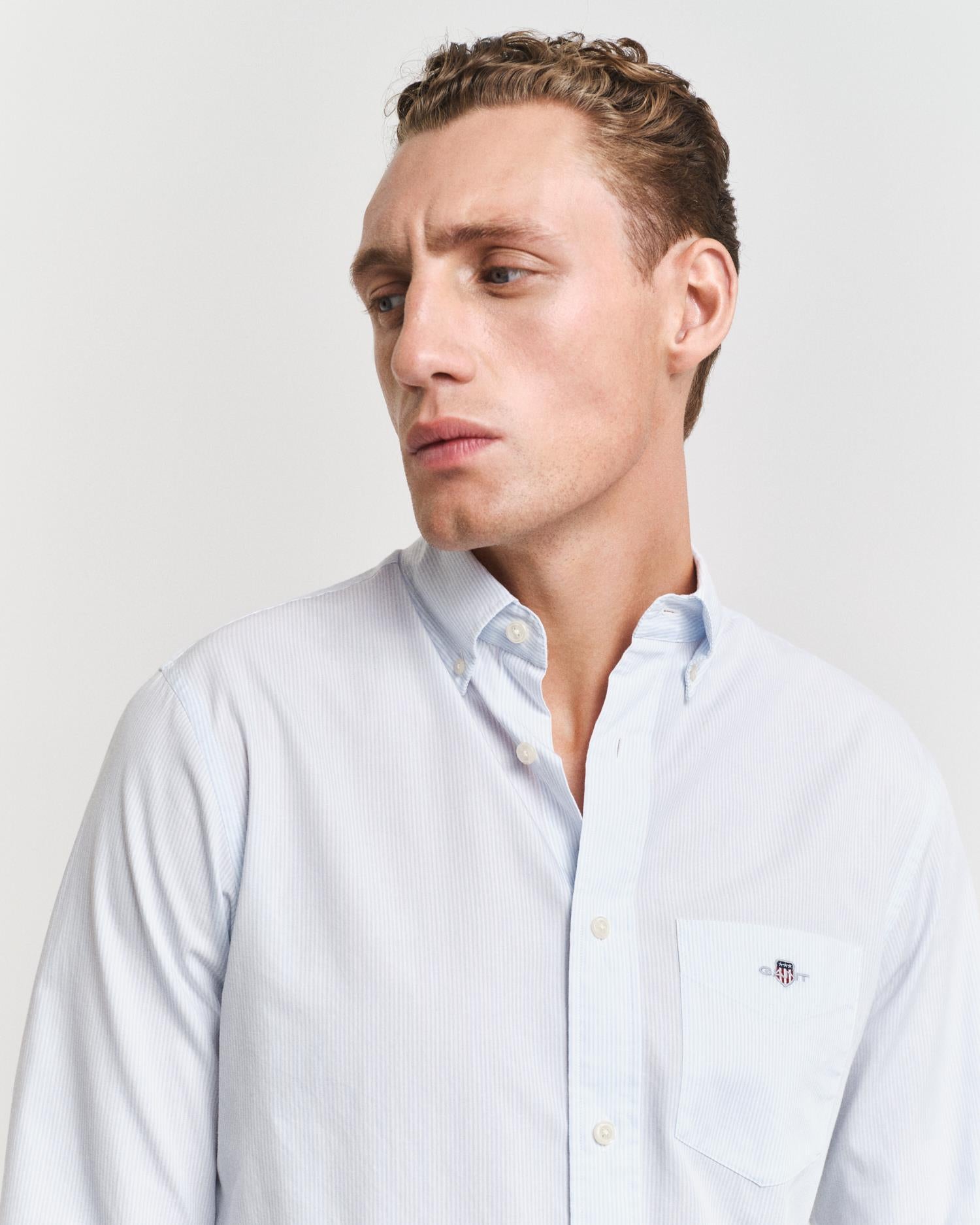 Reg Classic Poplin Banker Shirt Light Blue
