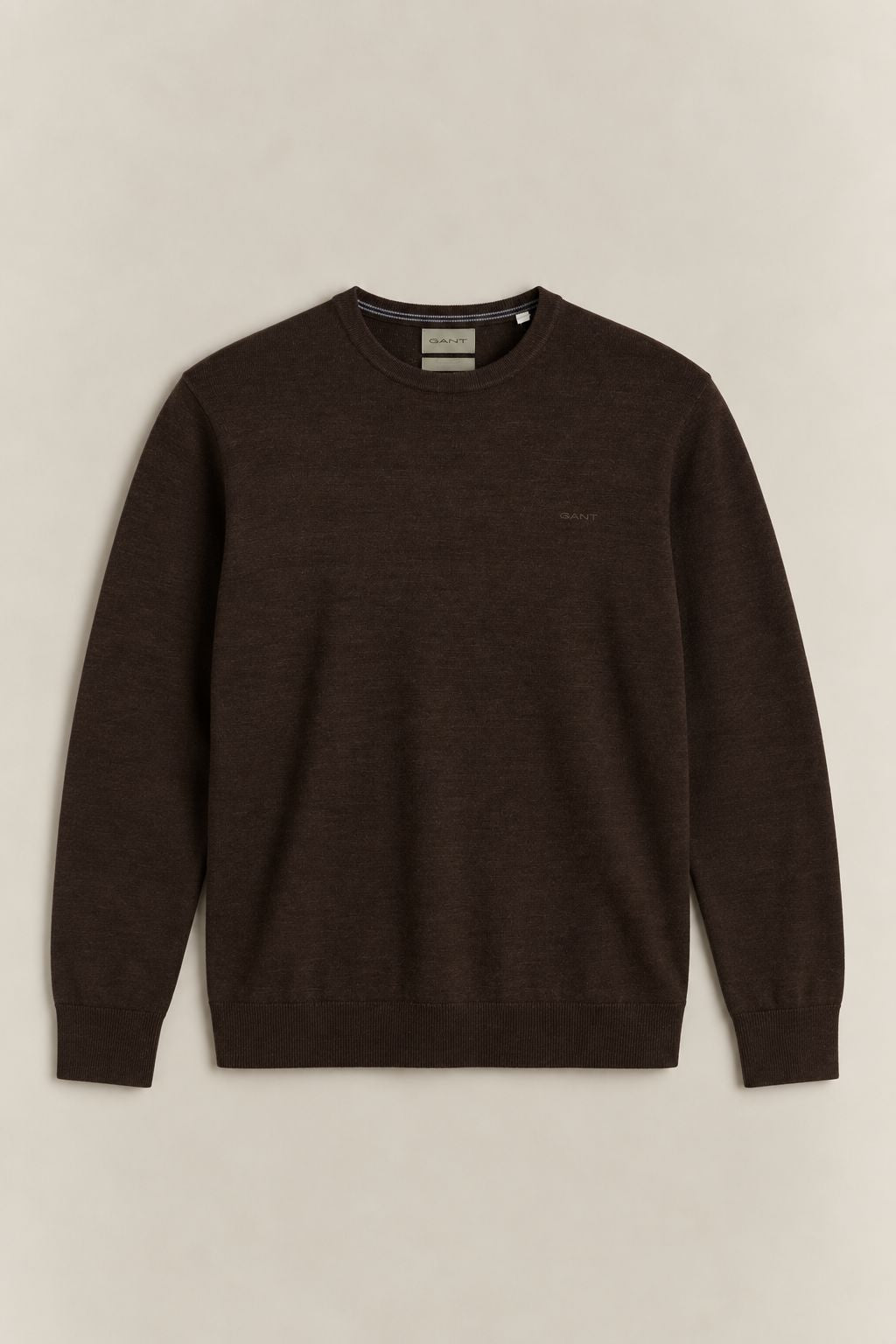 Genser I Ekstra Fin Merinoull Med Rund Hals Beige