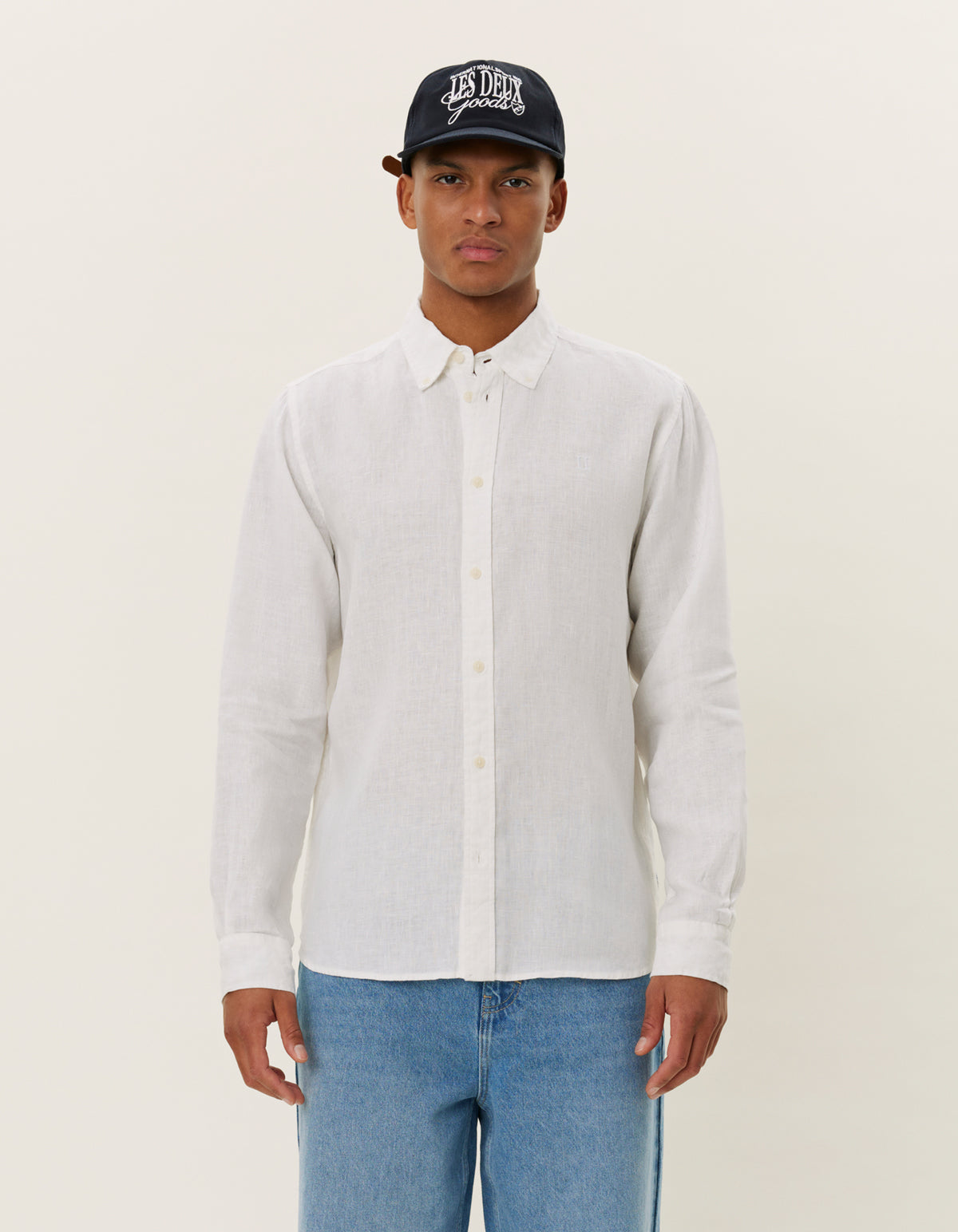 Kristian Linen BD Shirt White
