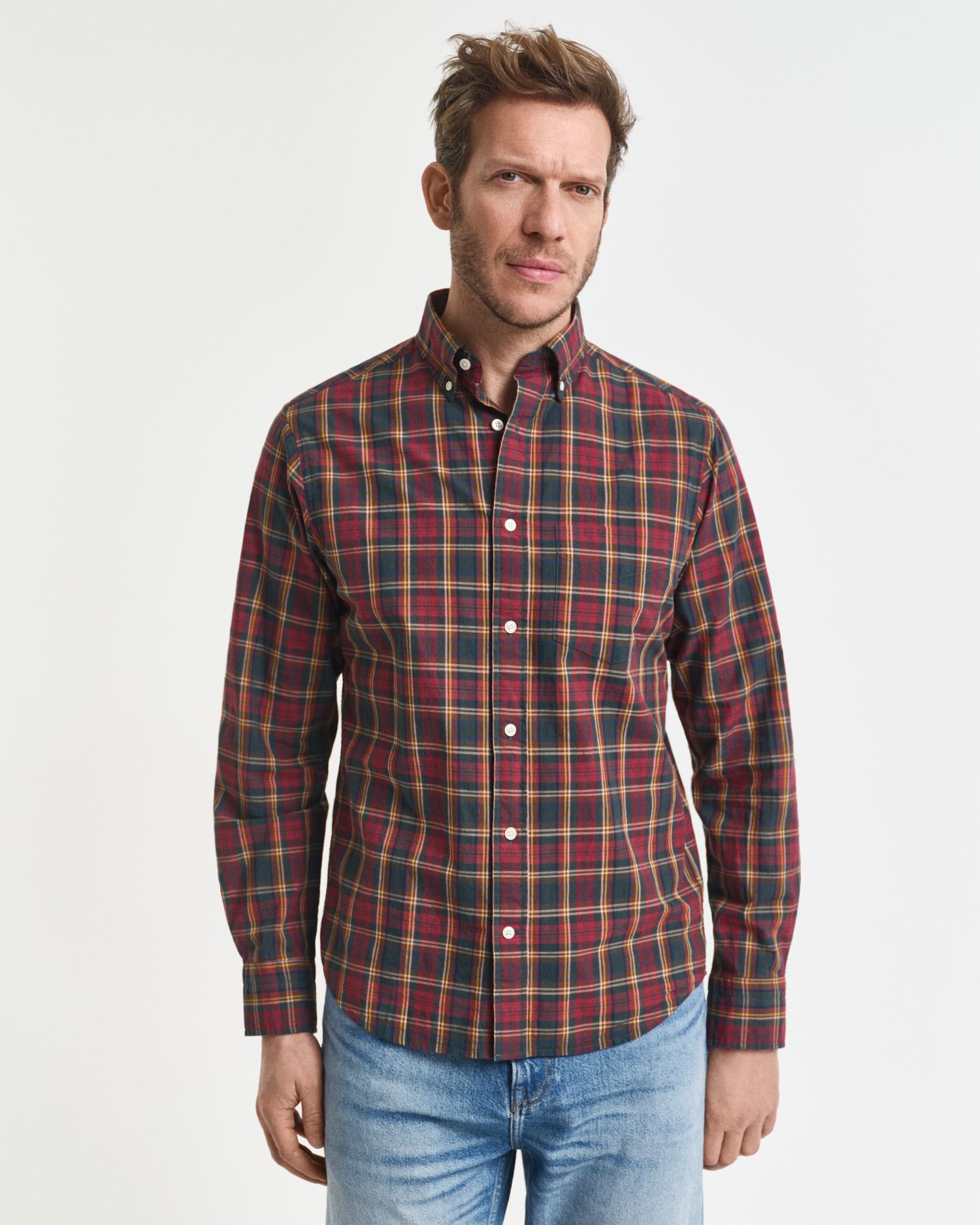 Reg Archive Poplin Check Shirt Plumped Red