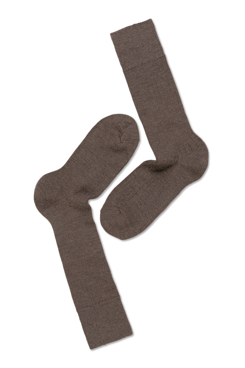 2pk Calle Premium Mercerized Wool Rib Brown Melange