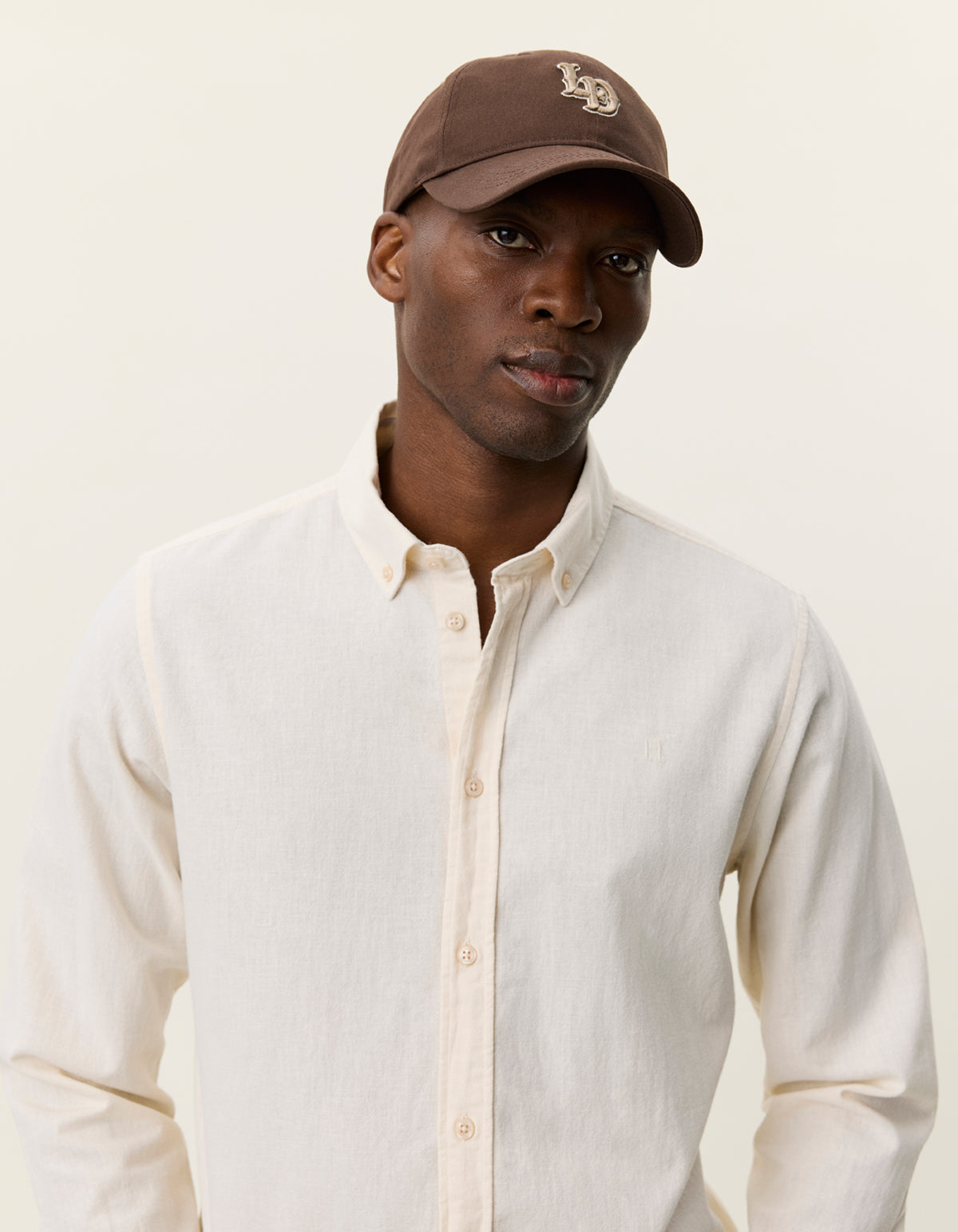 Konrad Cotton linen shirt Eggnog White