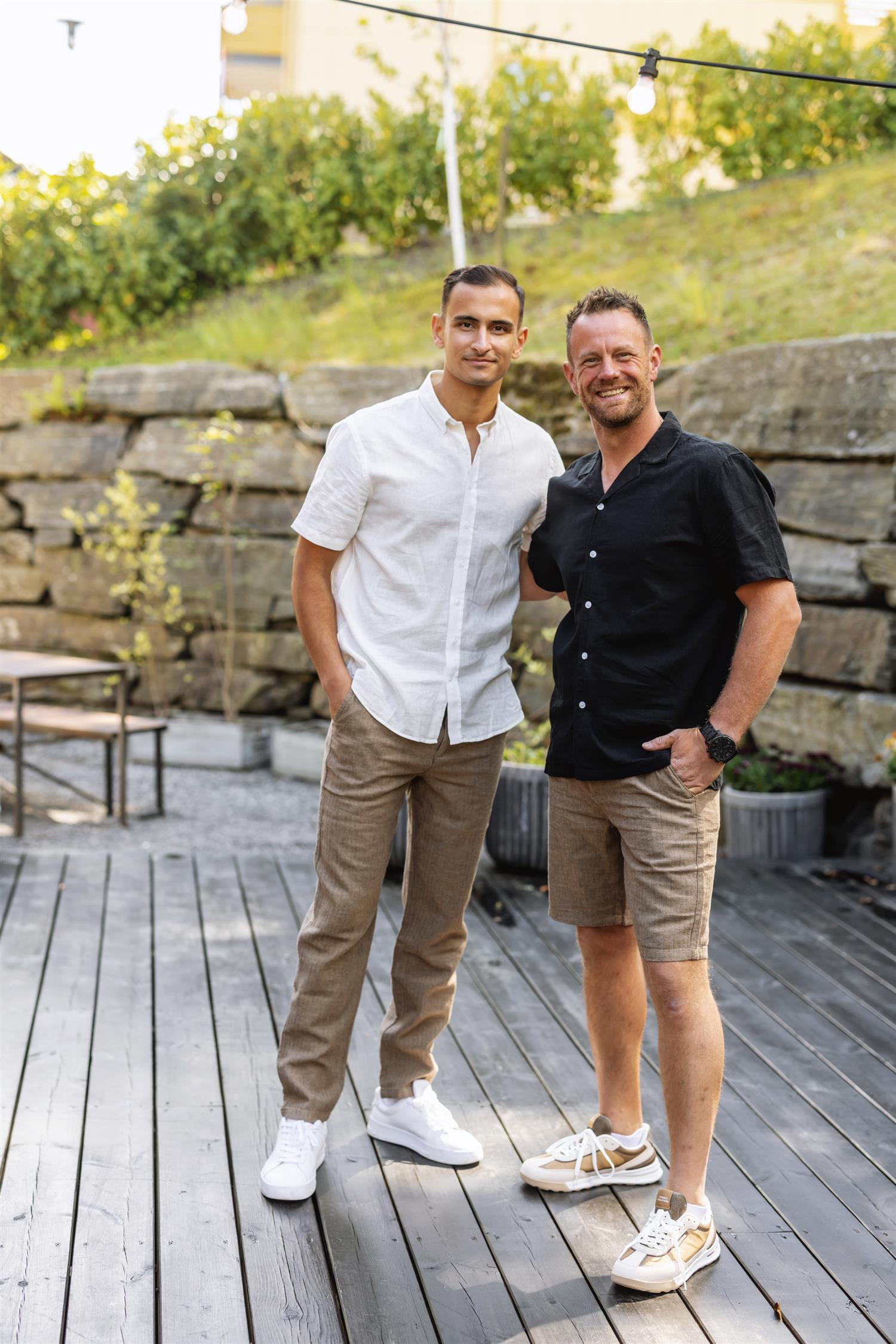 Linen blend herringbone pants Dk Stone