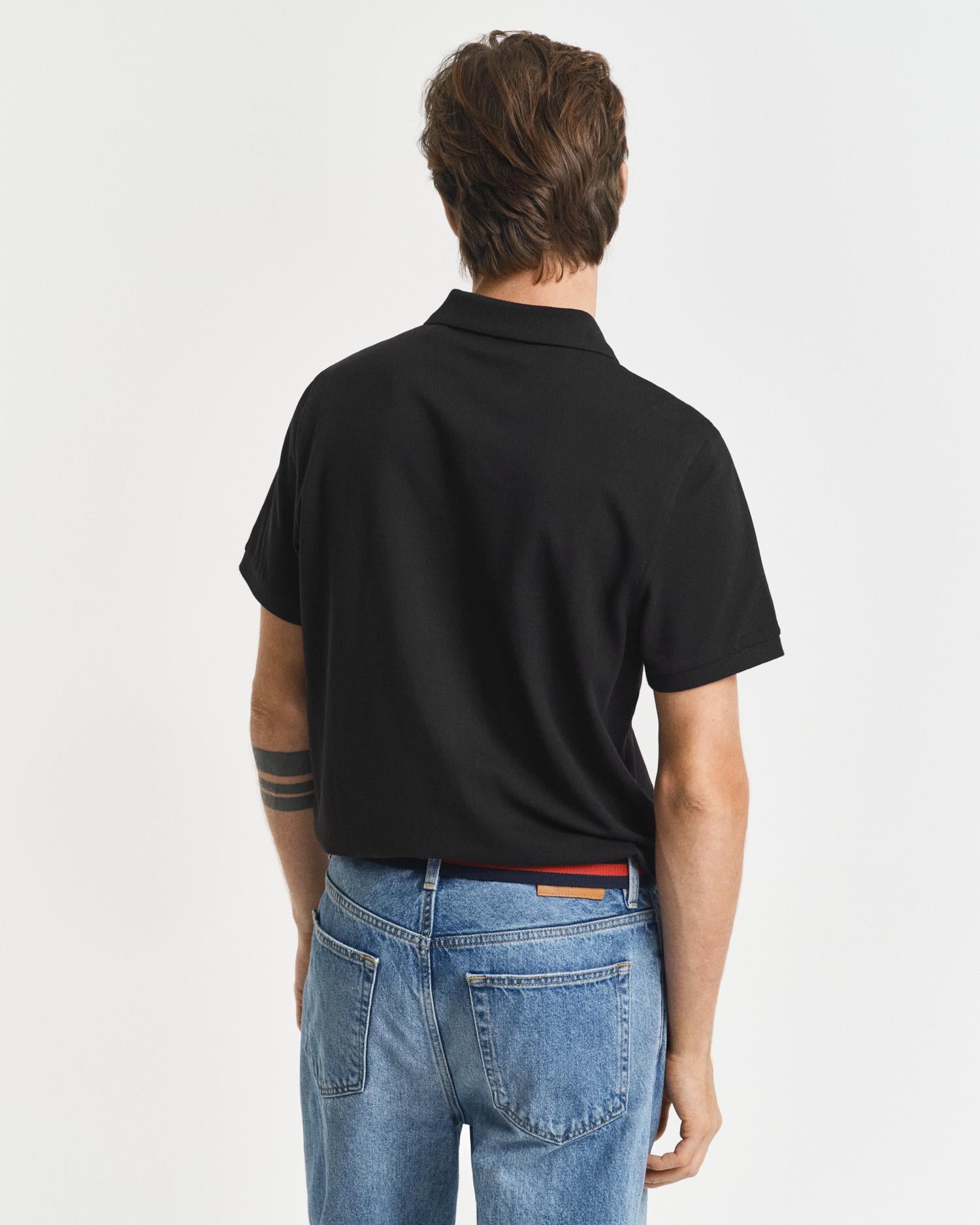 Reg Shield Ss Pique Polo Black