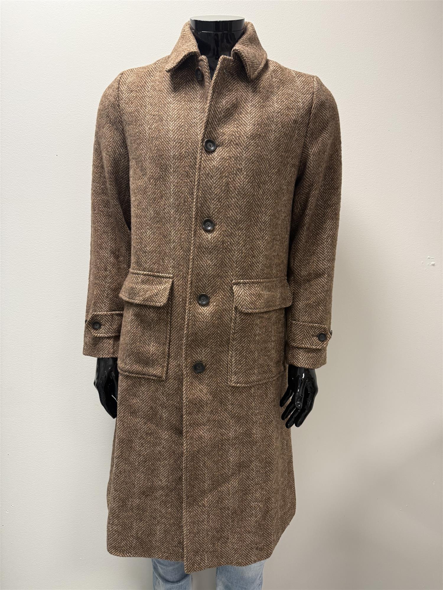 Maximillian Herringbone Will Coat Camel