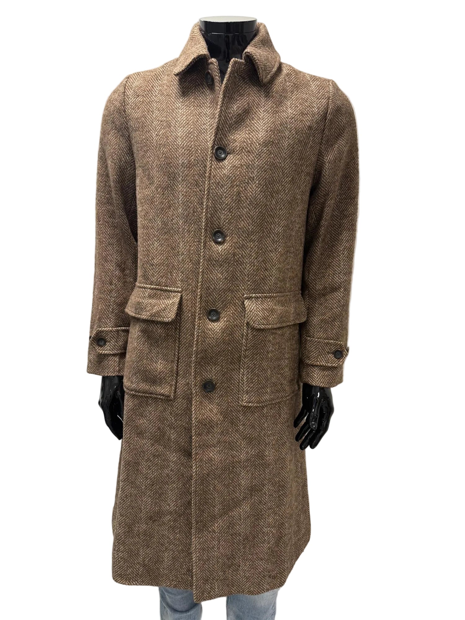 Maximillian Herringbone Will Coat Camel