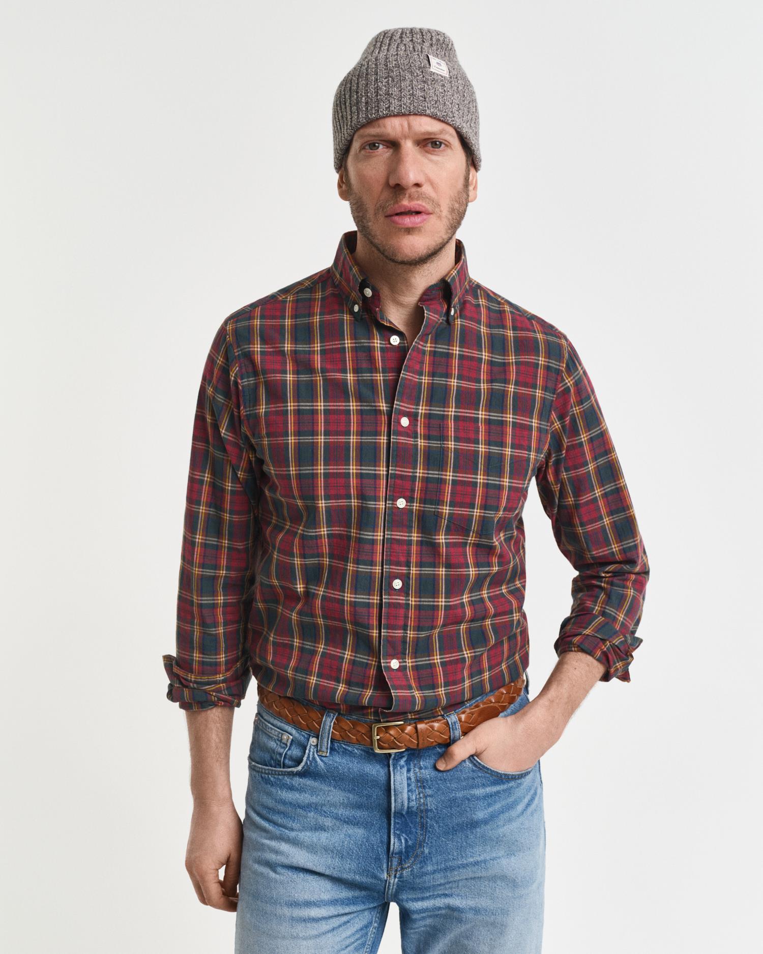Reg Archive Poplin Check Shirt Plumped Red