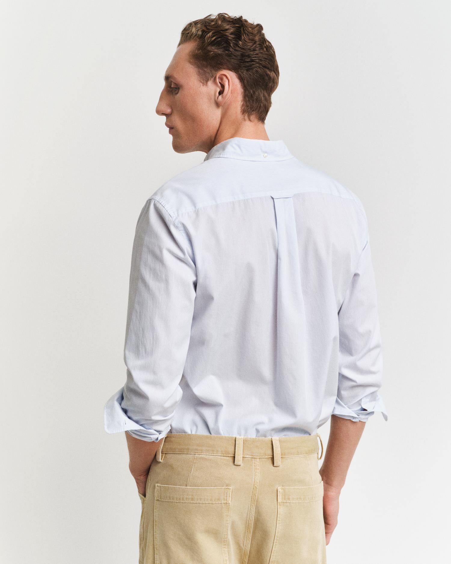 Reg Classic Poplin Banker Shirt Light Blue