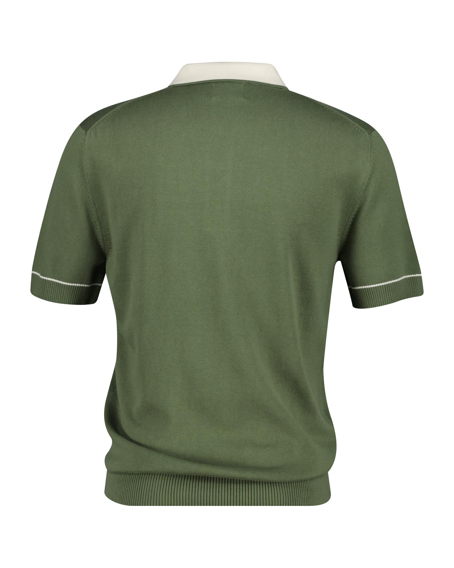 Cotton Modal Polo Dry Herb Green