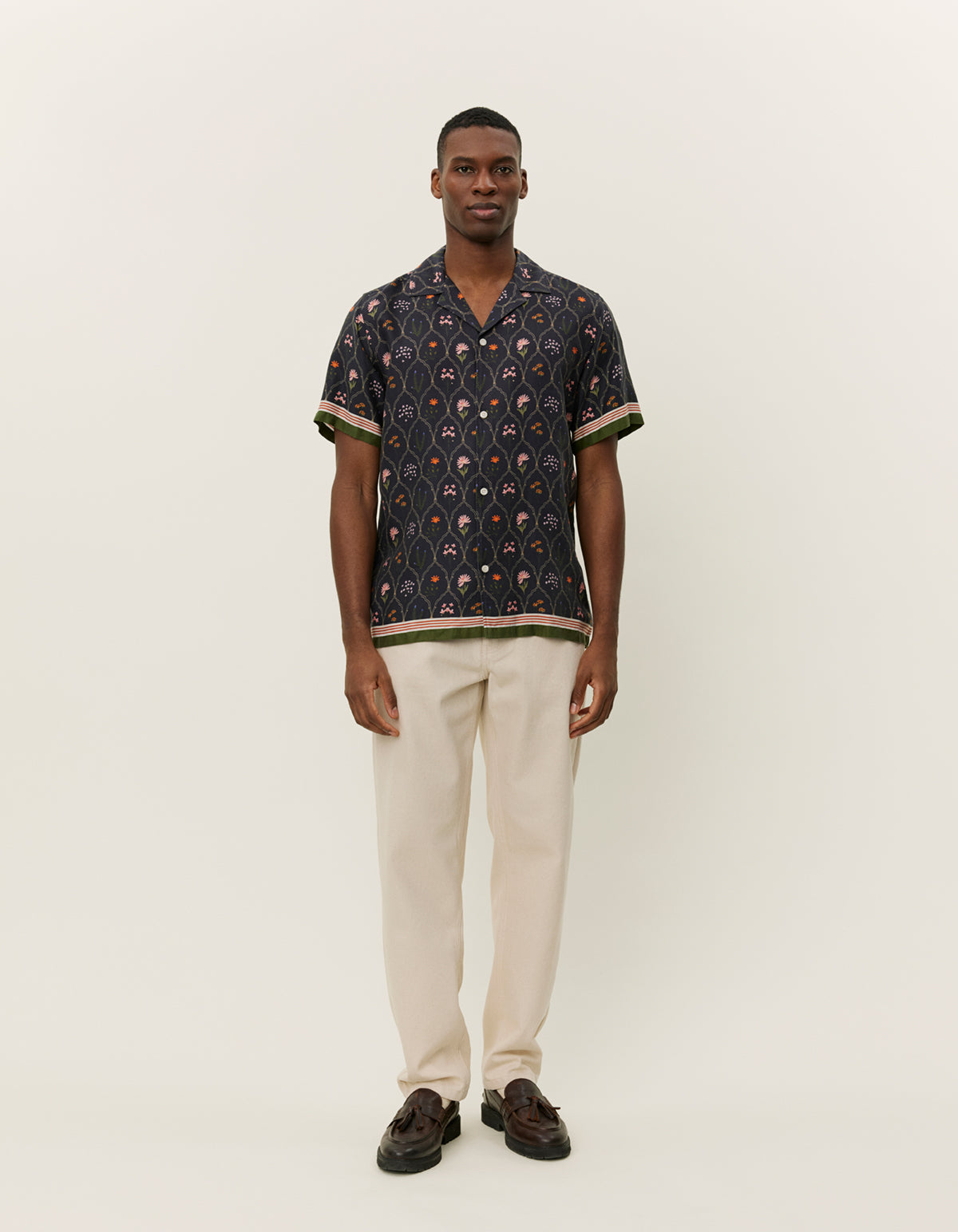 Lukas AOP Wild Flowers SS Shirt Dark Navy