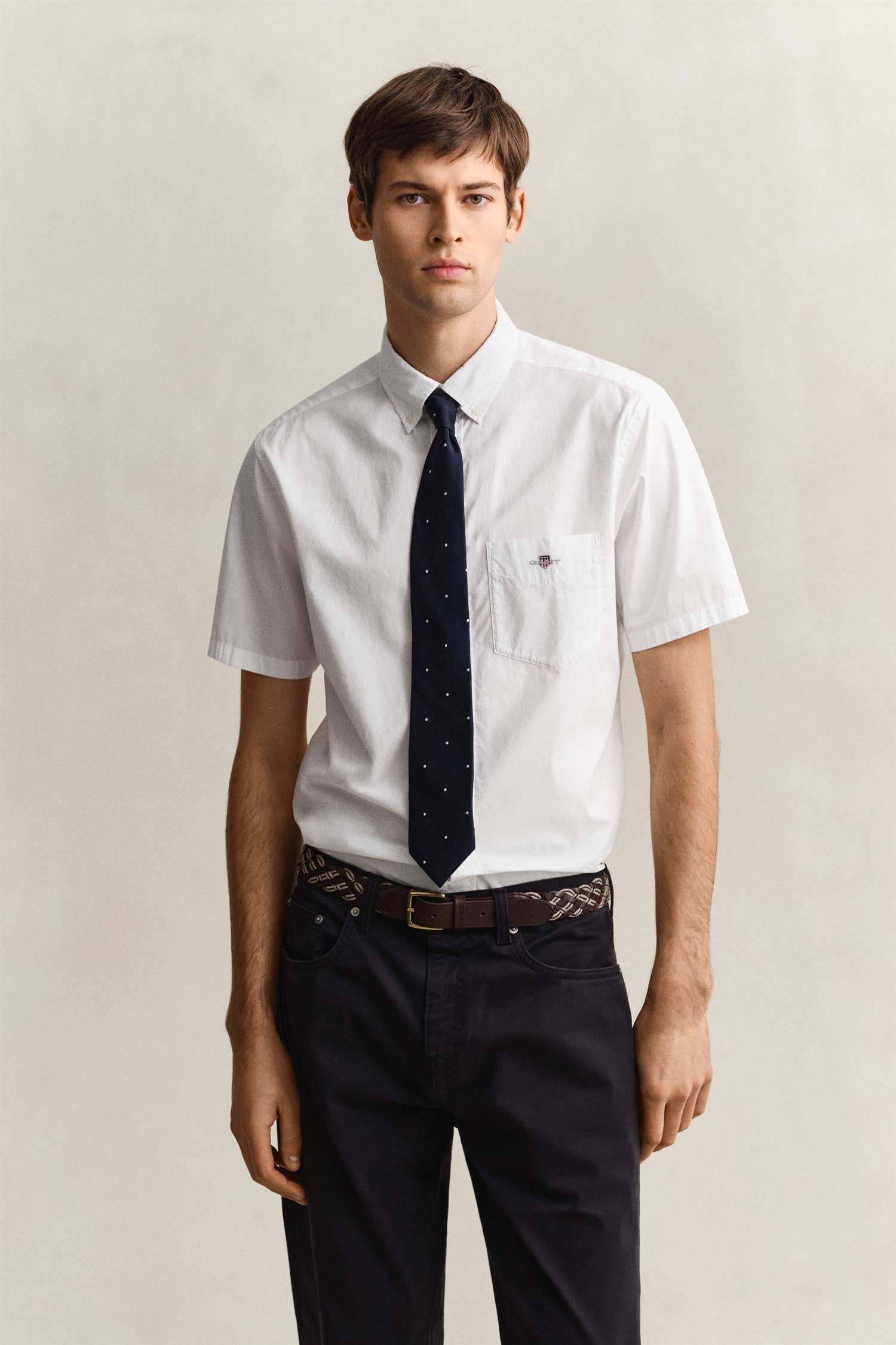 Reg Classic Poplin Ss Shirt White