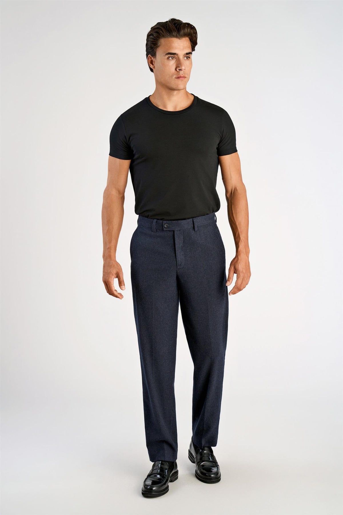 Flannel Wool Blend formal Dk Blue Mel