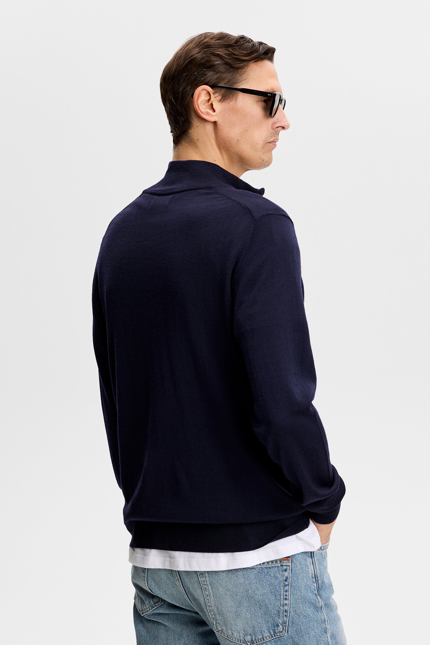 Kiyan Quarter Zip Sweater Jl Navy