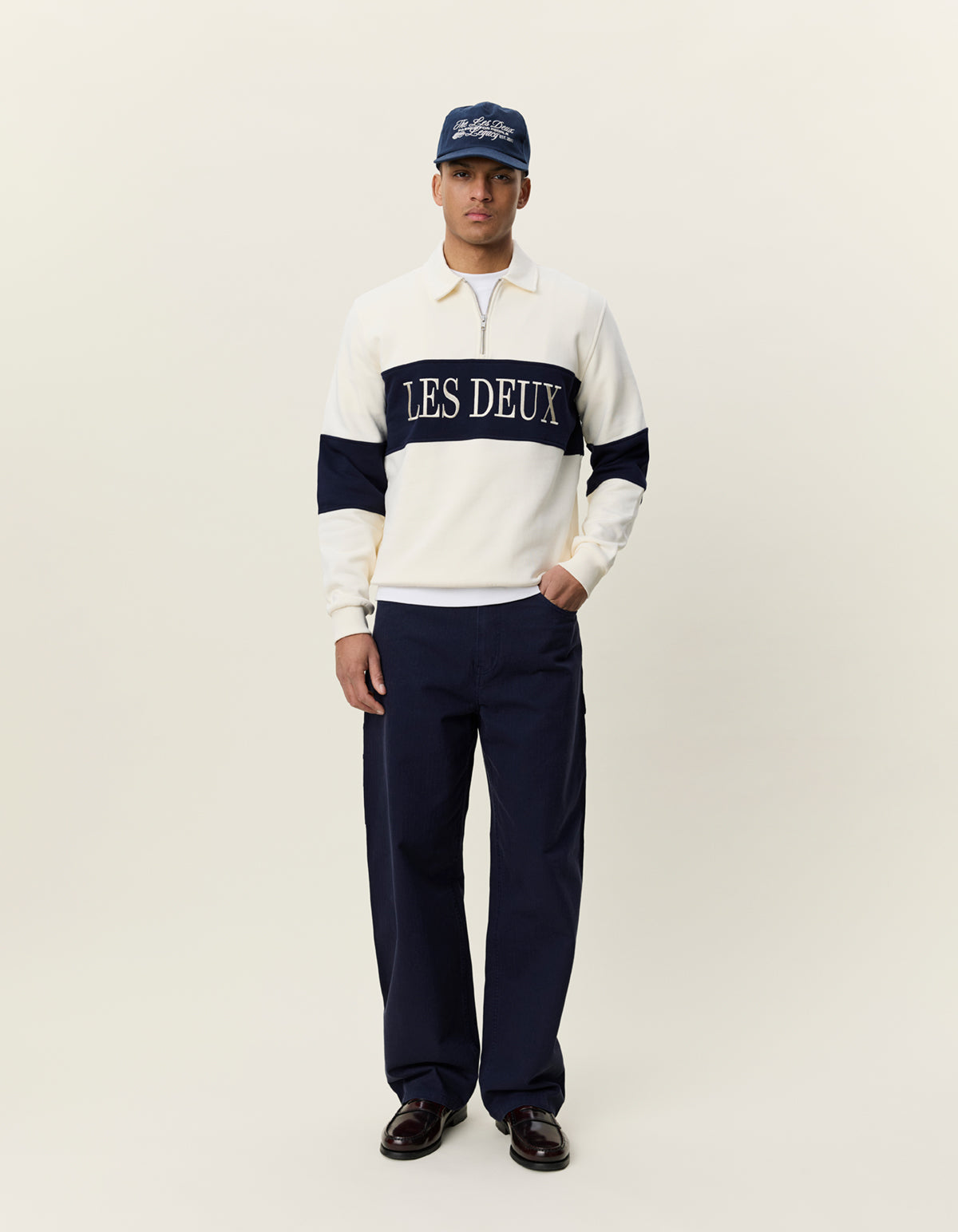 Zipper Rugby Sweatshirt Ivory