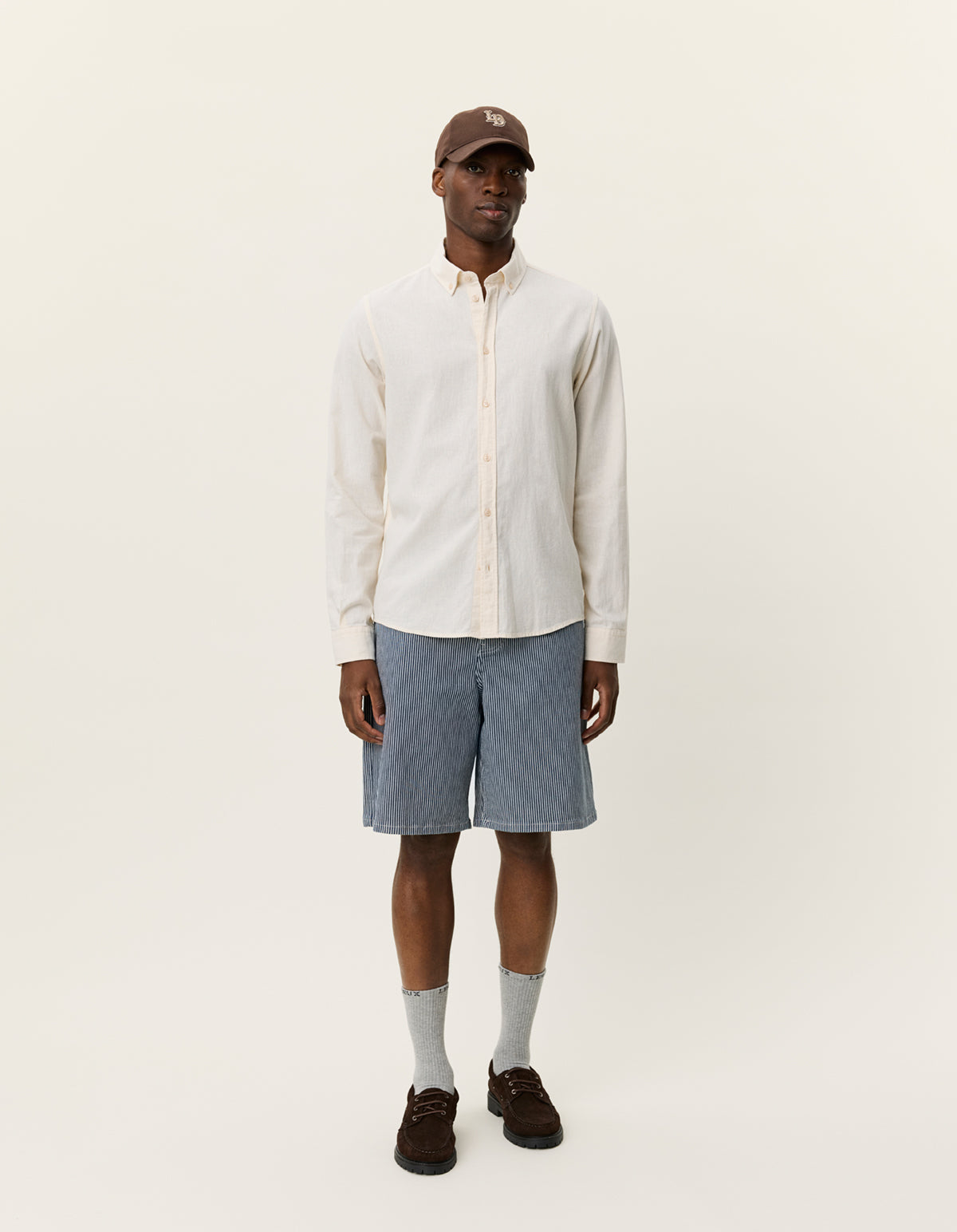 Konrad Cotton linen shirt Eggnog White