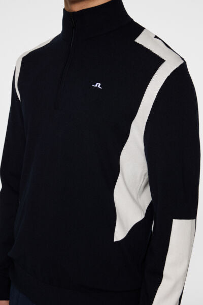 Kendrick Knitted Zip Sweater Jl Navy