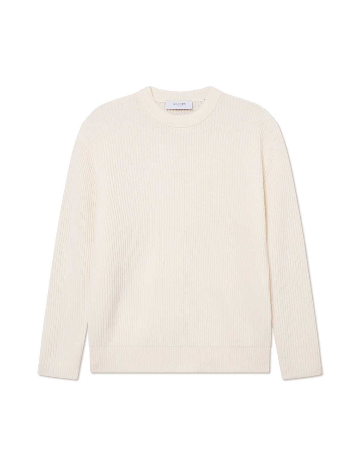 Eddie Wool Rib Crewneck Knit Ivory
